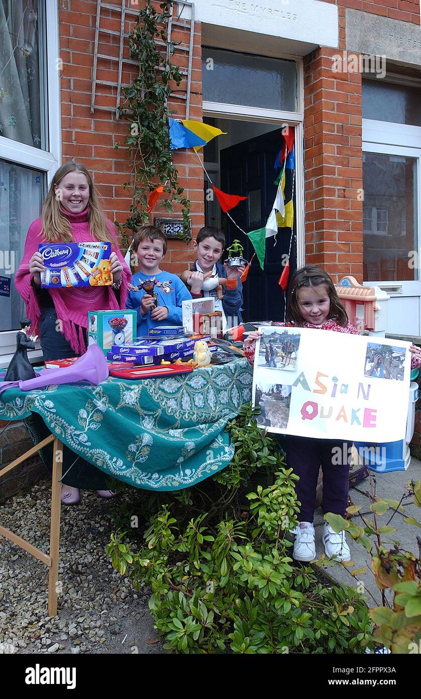 YOUNGSTERS FROM WEYMOUTH WHO SET UP A TABLE TOP SALE OUTSIDE THEIR