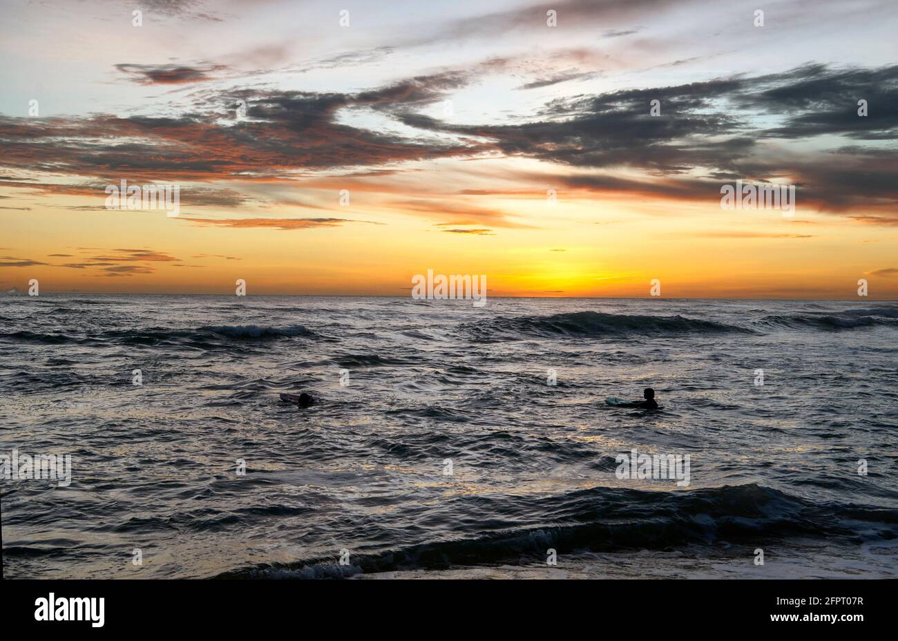 Sunset over beach in Costa Rica Stock Photo