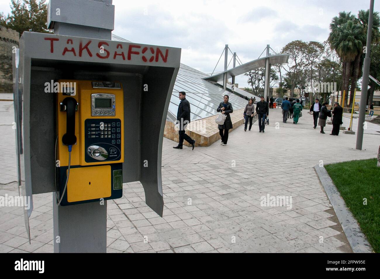 Azerbaijan, Baku - Nowember 2009: Payphone on the street of Baku. Azerbaijan,  Baku. Nowember 2009 Stock Photo - Alamy