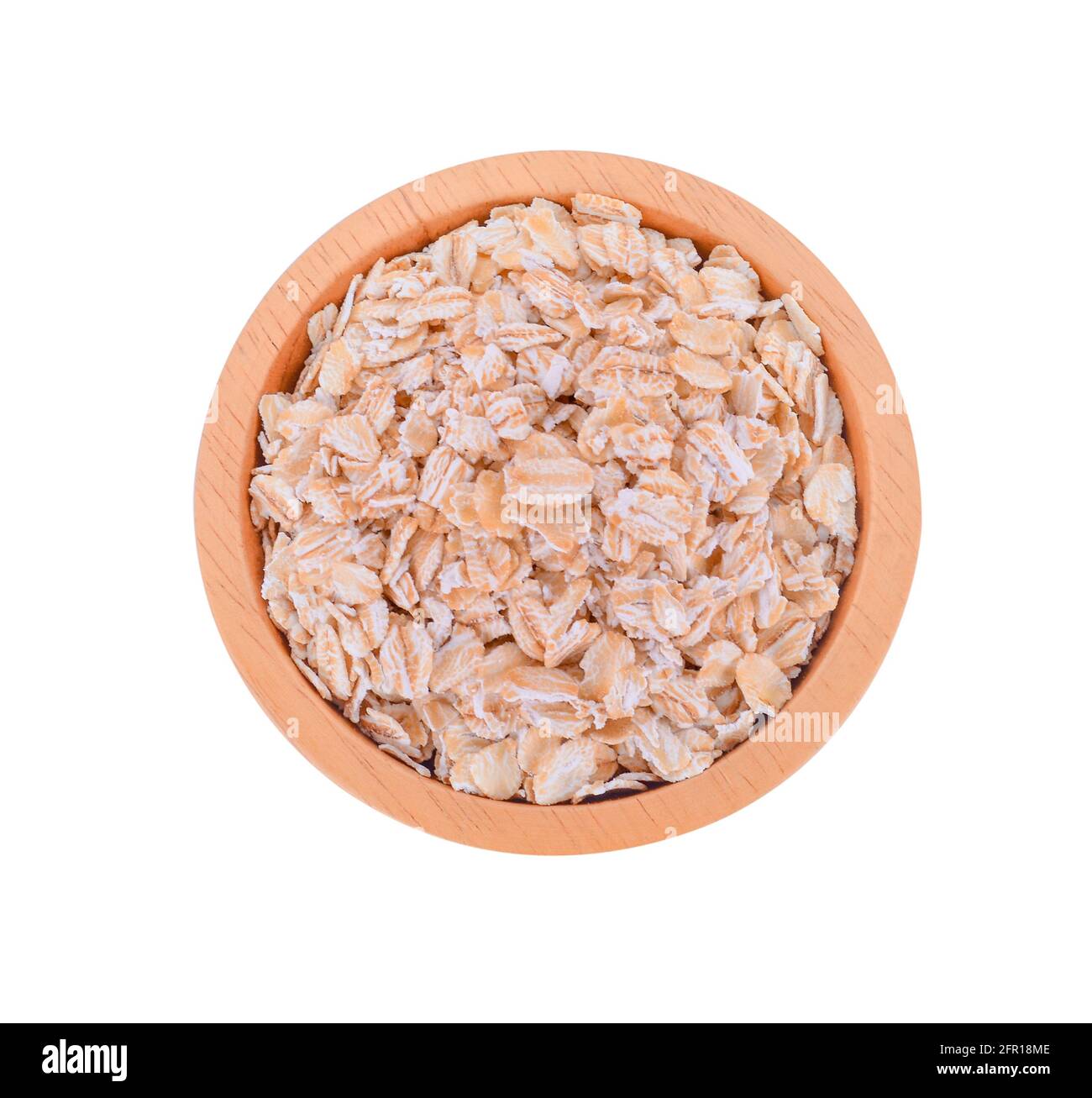 Dry rolled oatmeal Isolated on white background Stock Photo Alamy