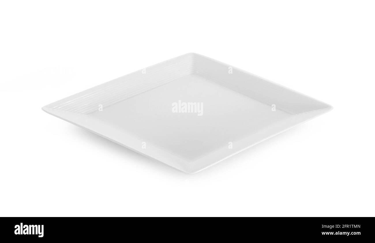empty white plate on white background Stock Photo - Alamy