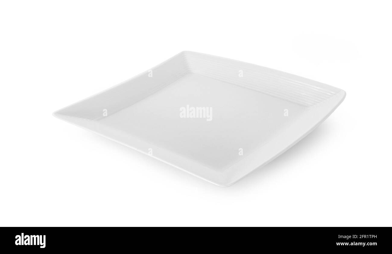 empty white plate on white background Stock Photo - Alamy