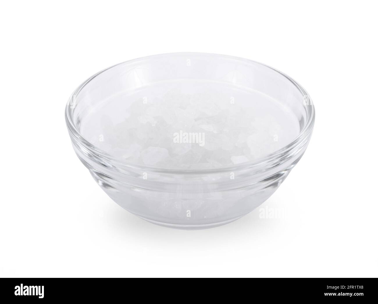 rock sugar in bowl on white background. Stock Photo