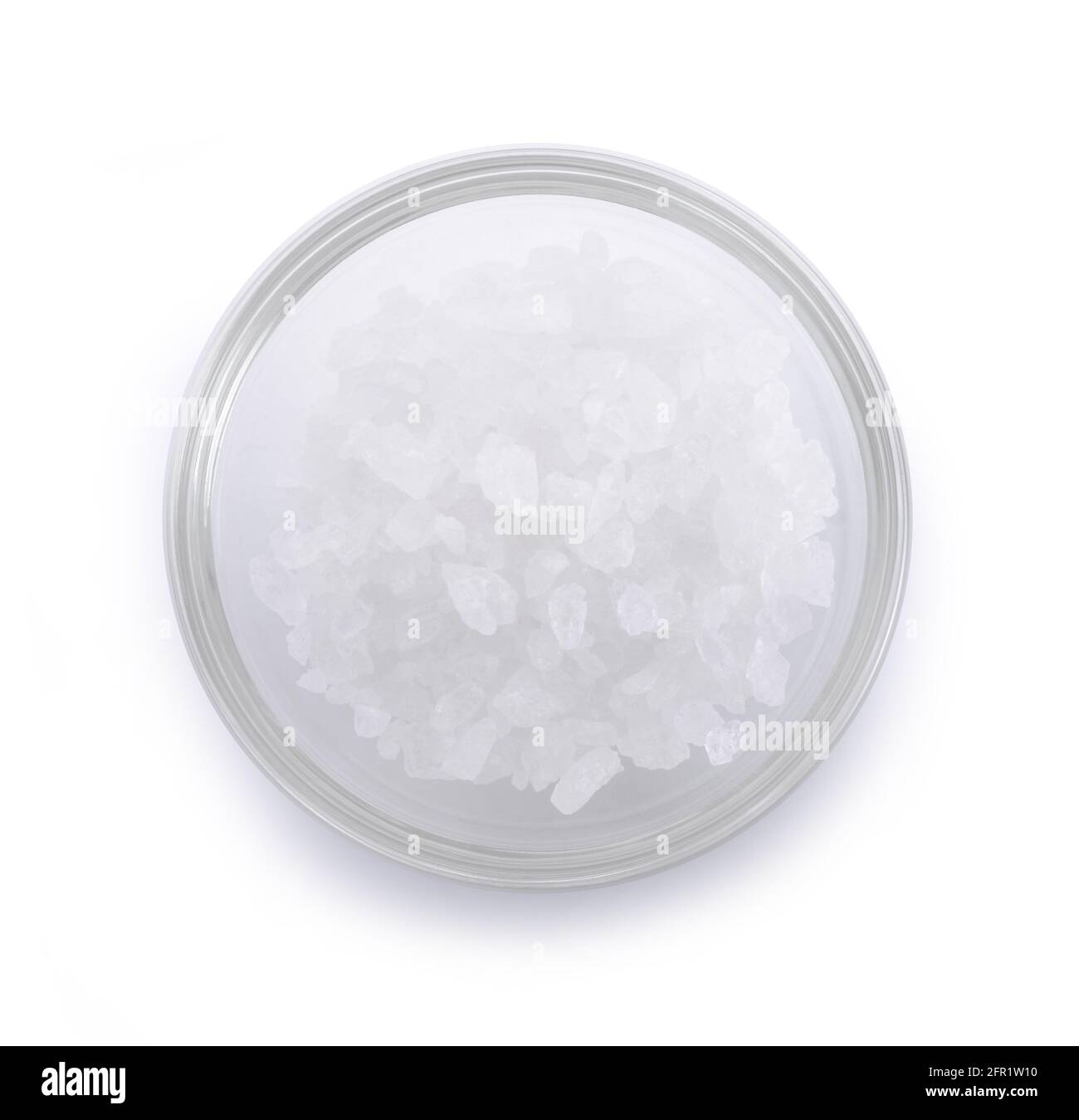 rock sugar in bowl on white background. Stock Photo