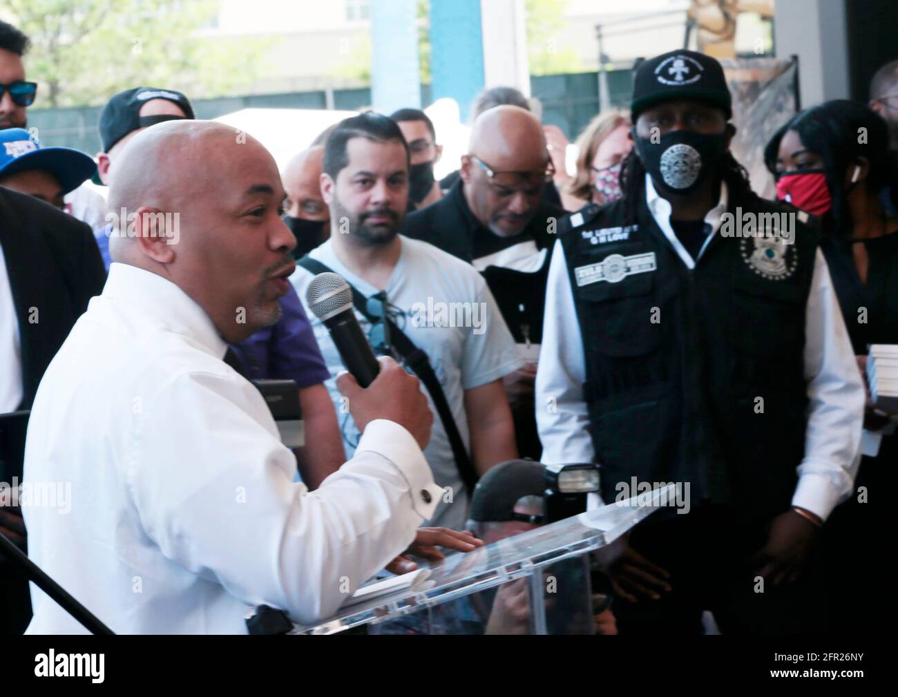 New York, NY, USA. 20th May, 2021. Assembly Member Carl E. Heastie, Speaker of the New York State Assembly attends the Ground Breaking ceremony for the New York City Universal Hip-hop Museum (UHHM) held in the Bronx section of New York City on May 20, 2021. Credit: Mpi43/Media Punch/Alamy Live News Stock Photo