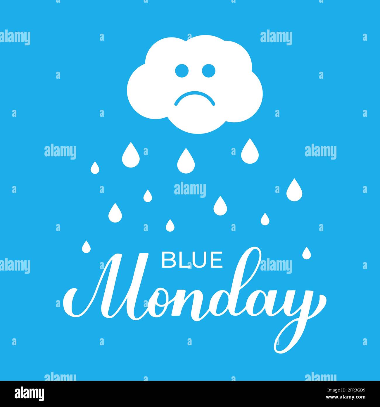 Blue Monday calligraphy lettering. The most depressing day of the year Blue Monday calligraphy lettering. The most depressing day of the year