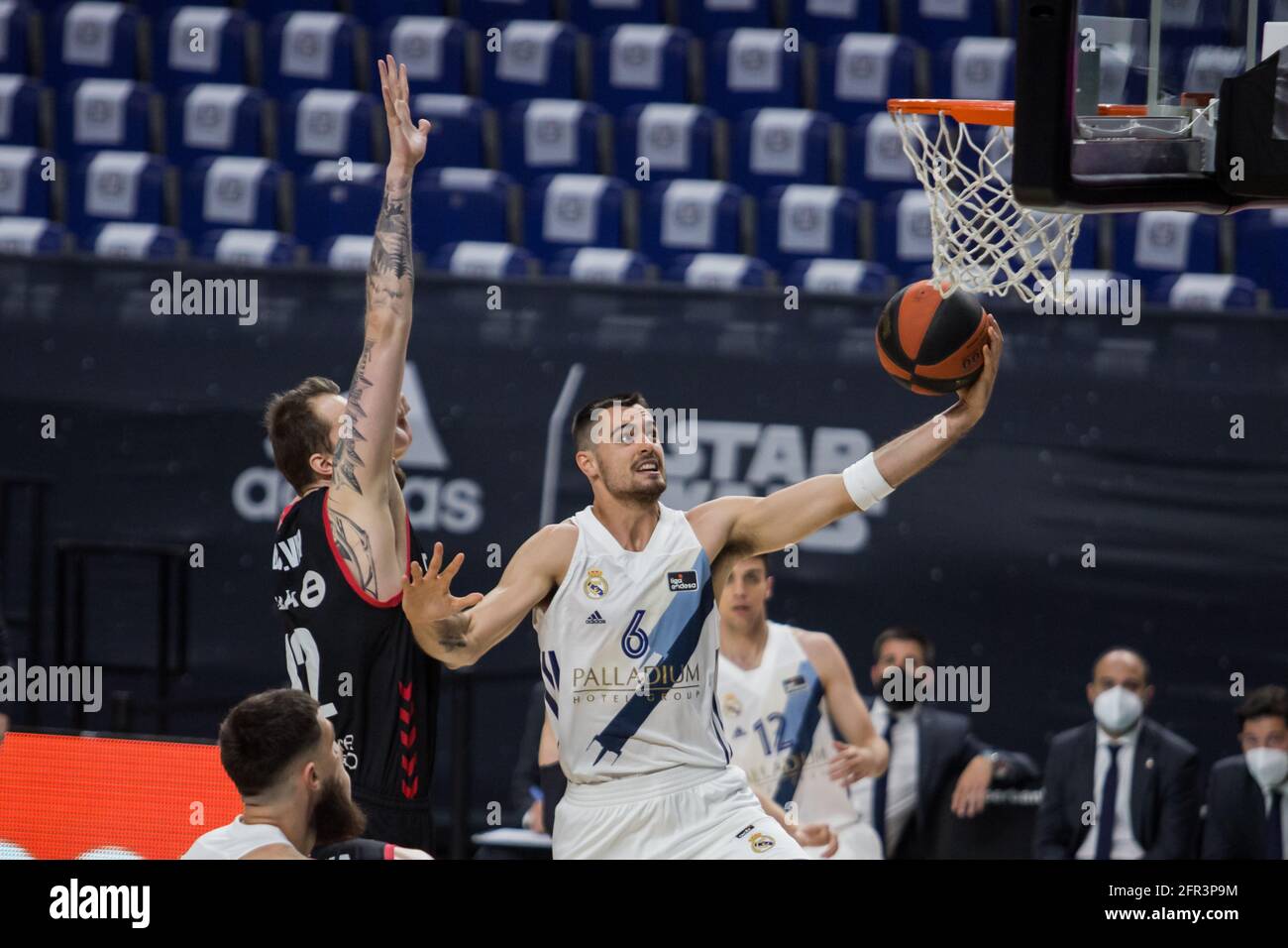 Madrid Spain 20th May 2021 Alberto Abalde White During Real Madrid Victory Over Retabe Bilbao Basket 70 59 In Liga Endesa Regular Season Game Day 37 Celebrated In Madrid Spain At