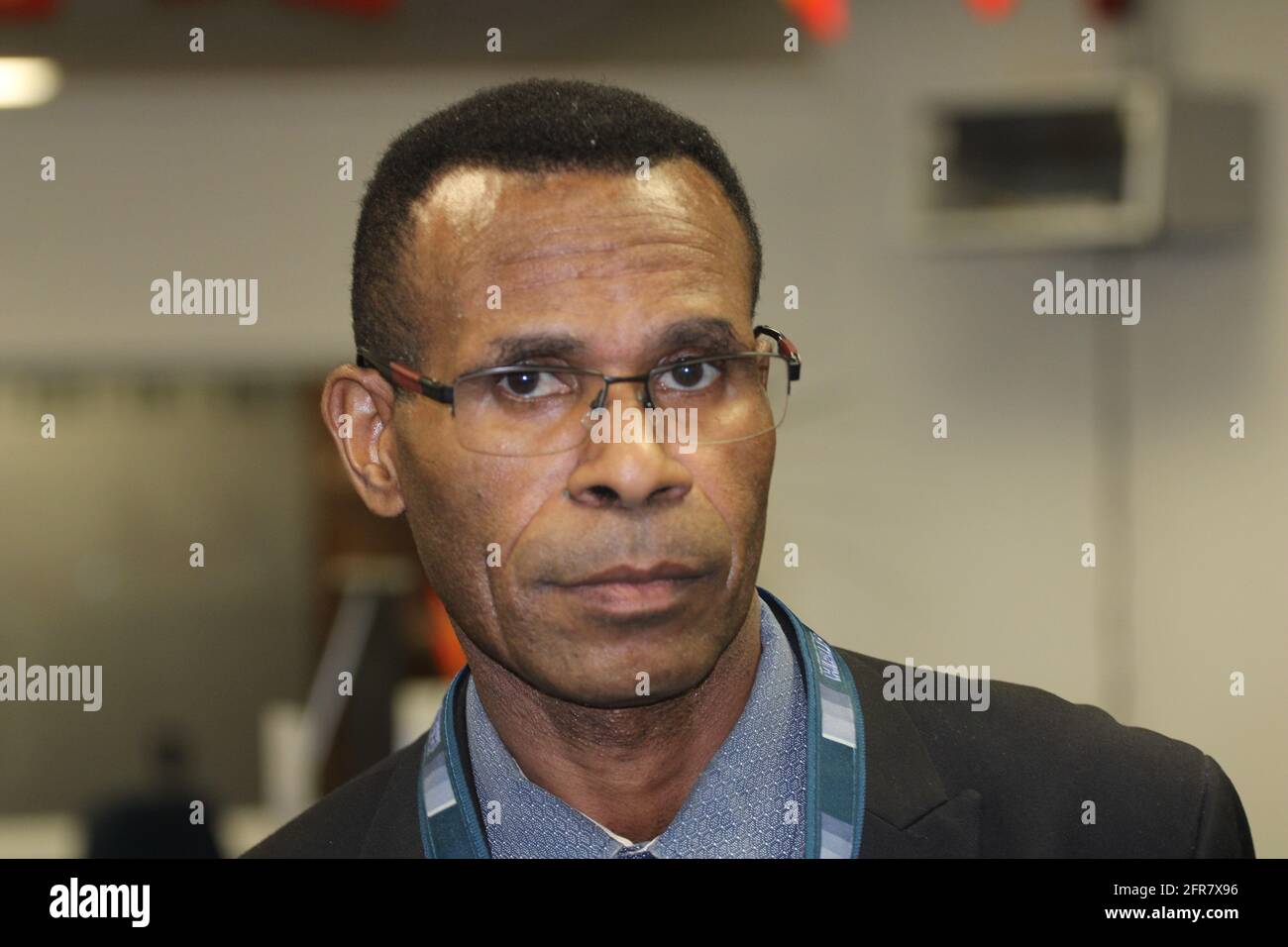 Acting Secretary for the Department of Higher Education, Research, Science and Technology (DHERST) in Papua New Guinea (PNG), Dr Francis Hualupmomi. Stock Photo
