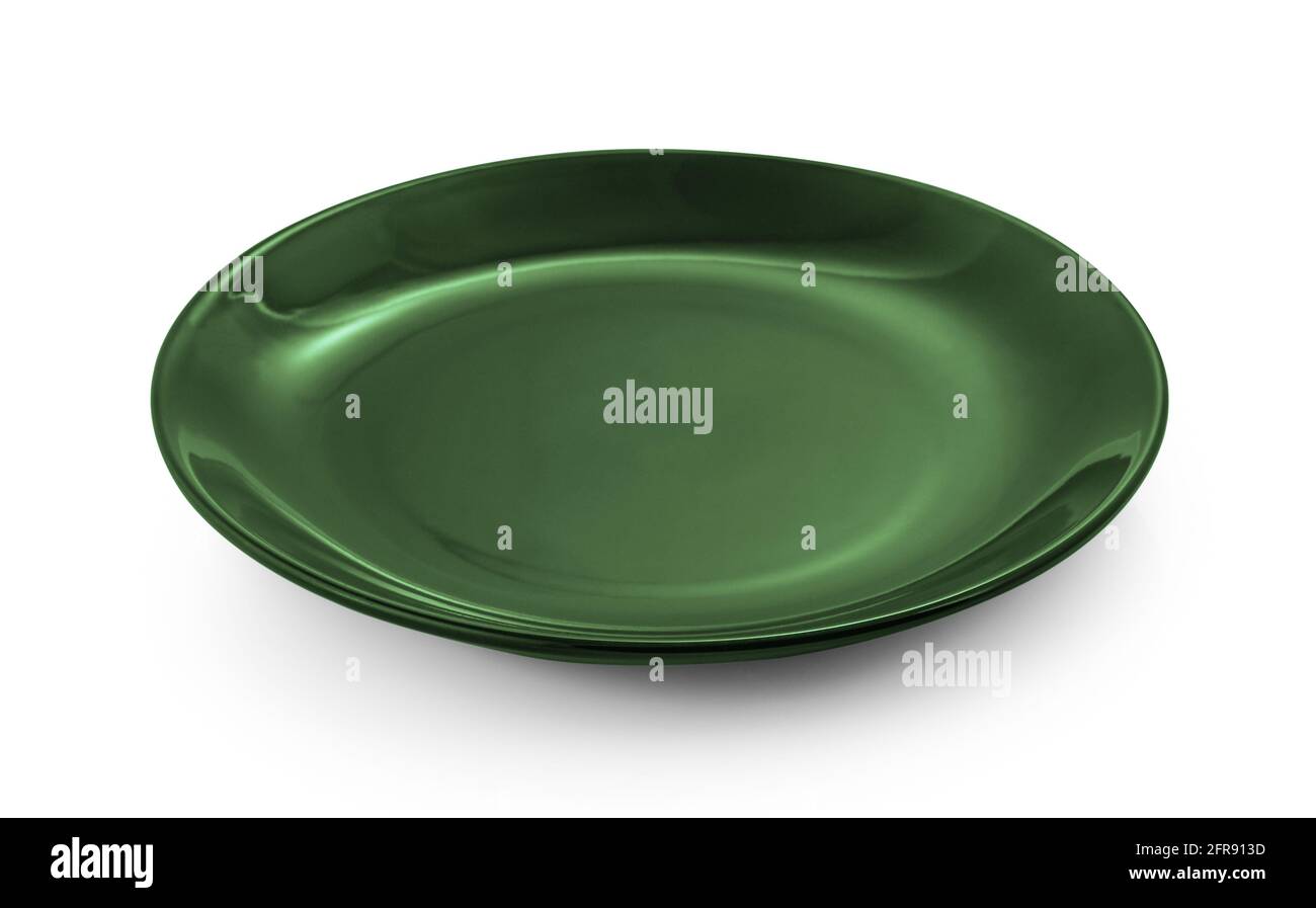 empty plate on white background Stock Photo - Alamy