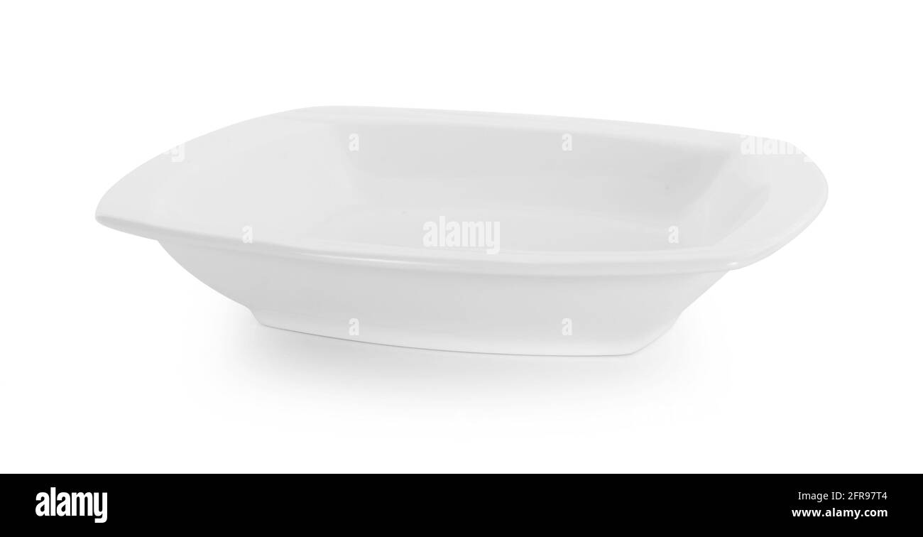 empty plate isolated on white background Stock Photo - Alamy
