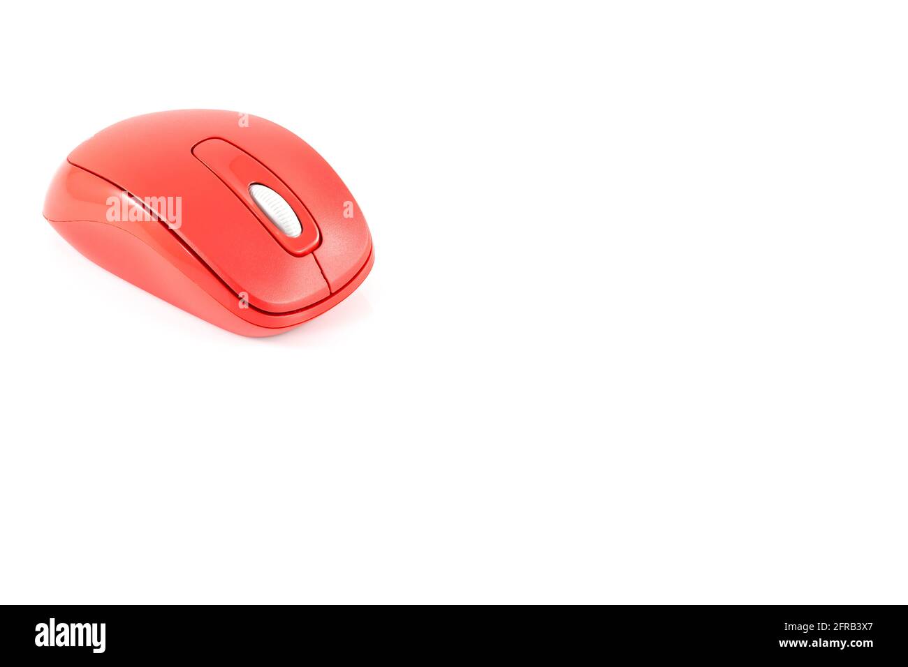 red wireless mouse on white background Stock Photo