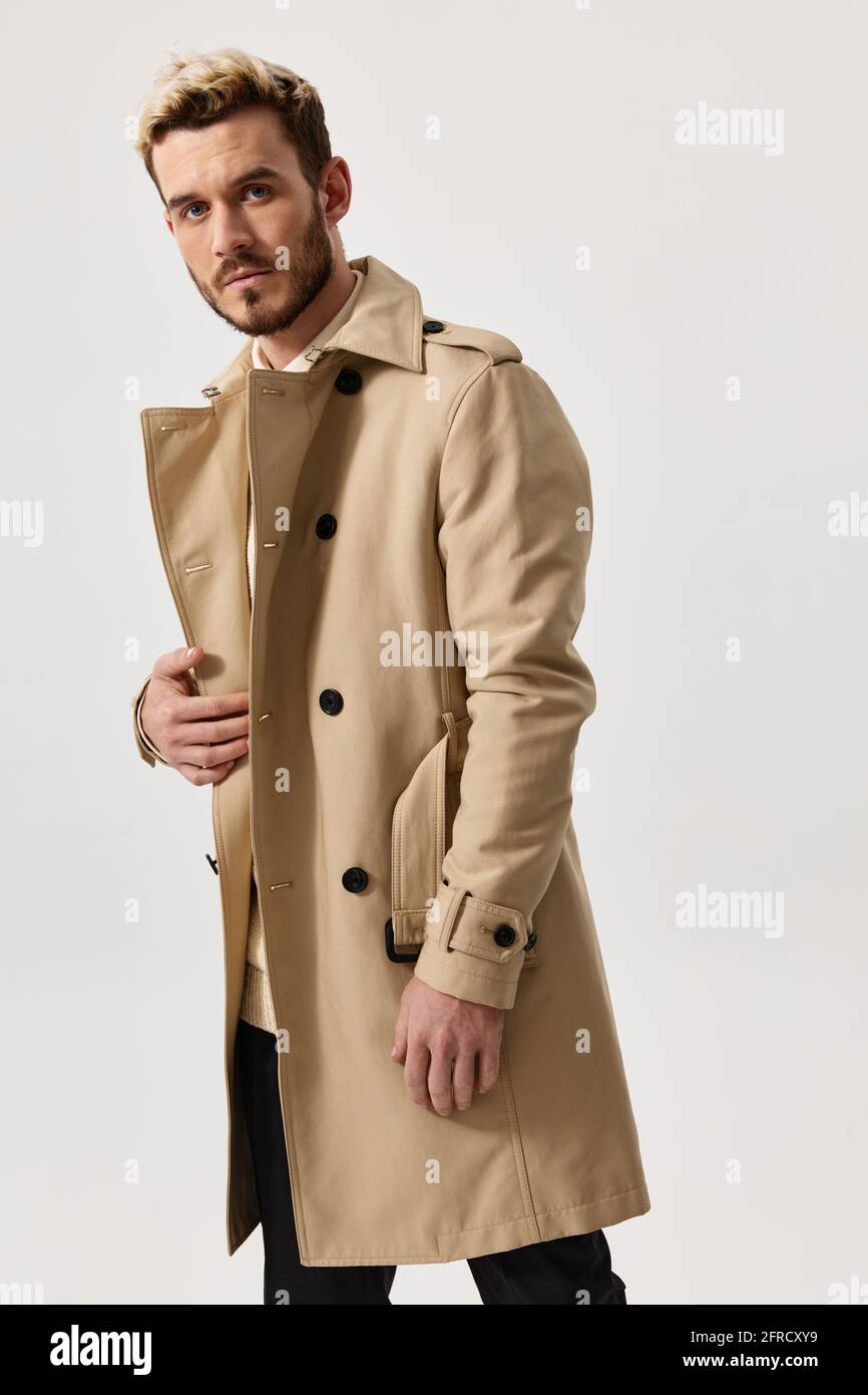 men beige coat
