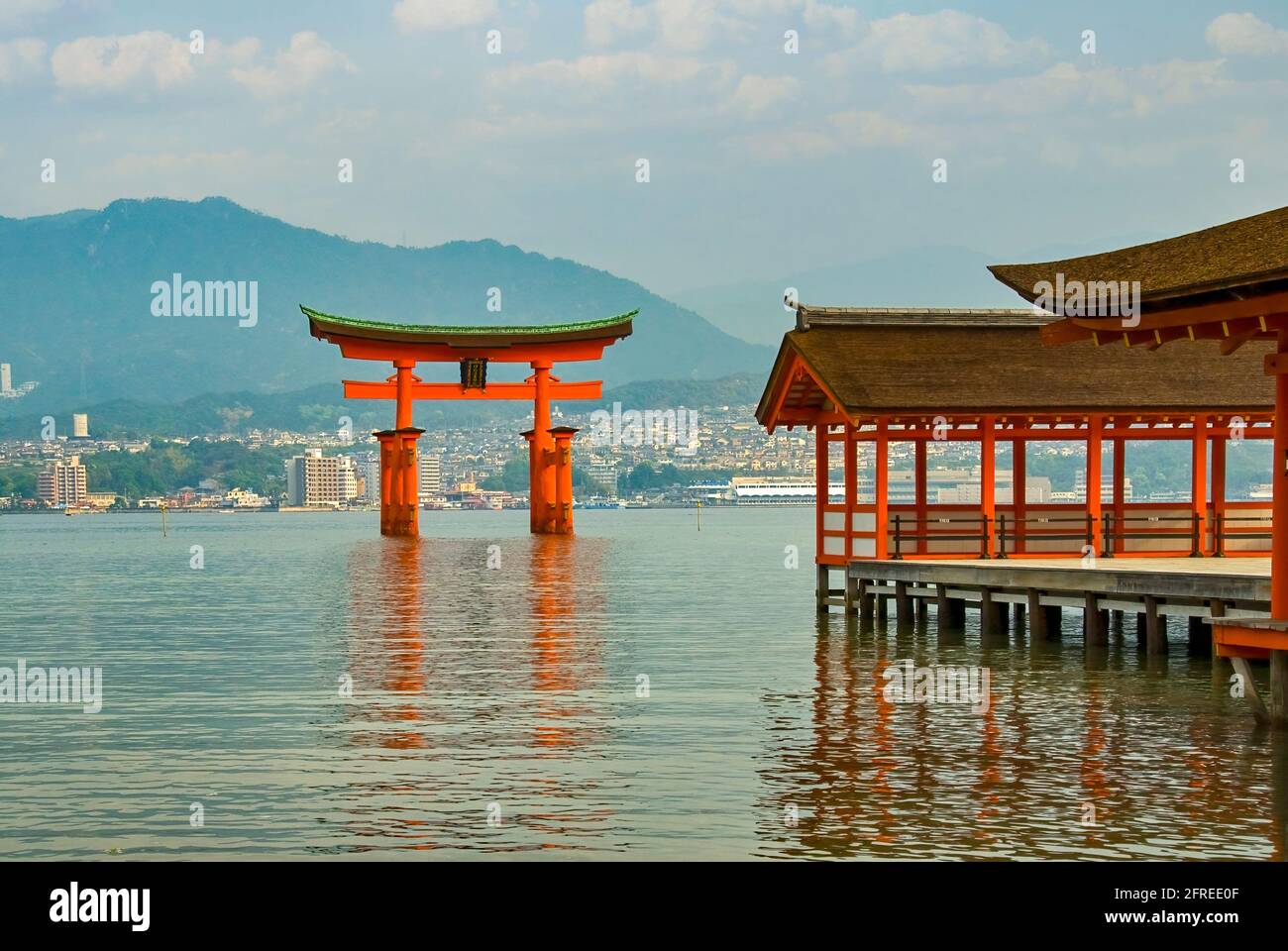 Itsukushima-jinja Shrine and Torii Stock Photo