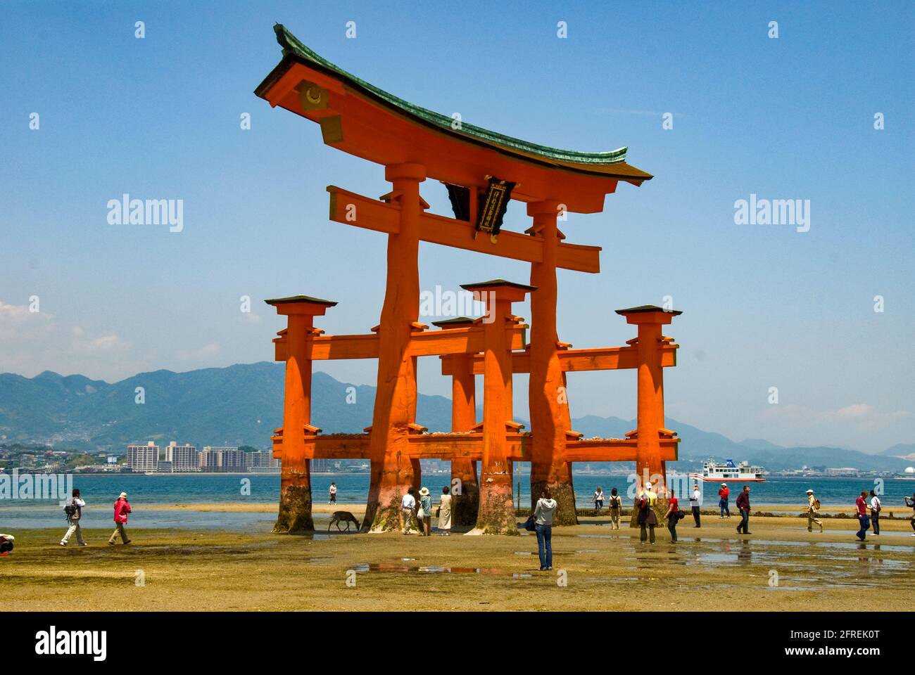 Torii of Itsukushima-jinja Shrine Stock Photo