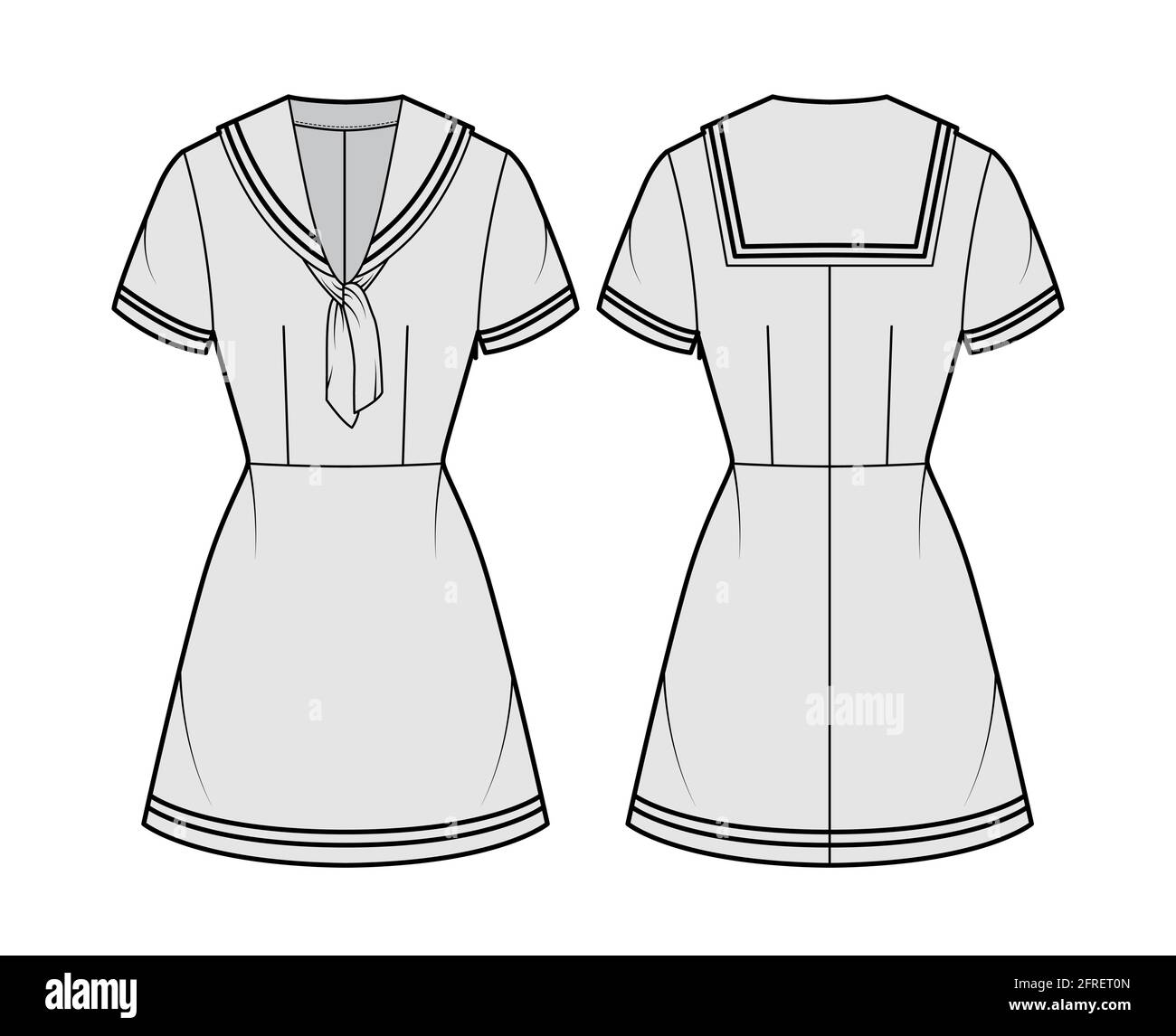 Details more than 81 sailor collar sketch seven.edu.vn