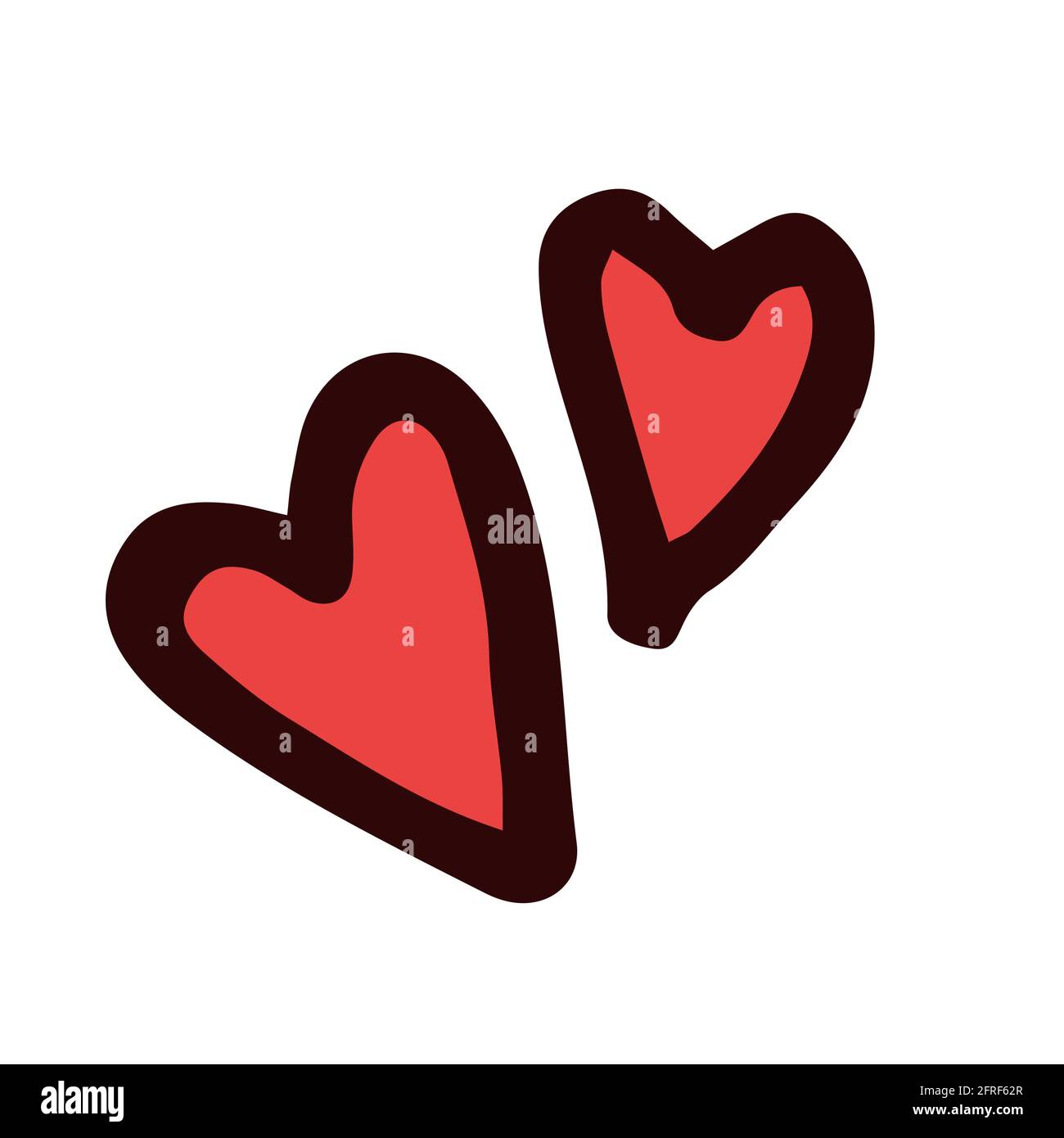 Hearts. illustration. Cartoon style sketch love. Hand outline drawing. Funny cute background illustration. vector Stock Vector