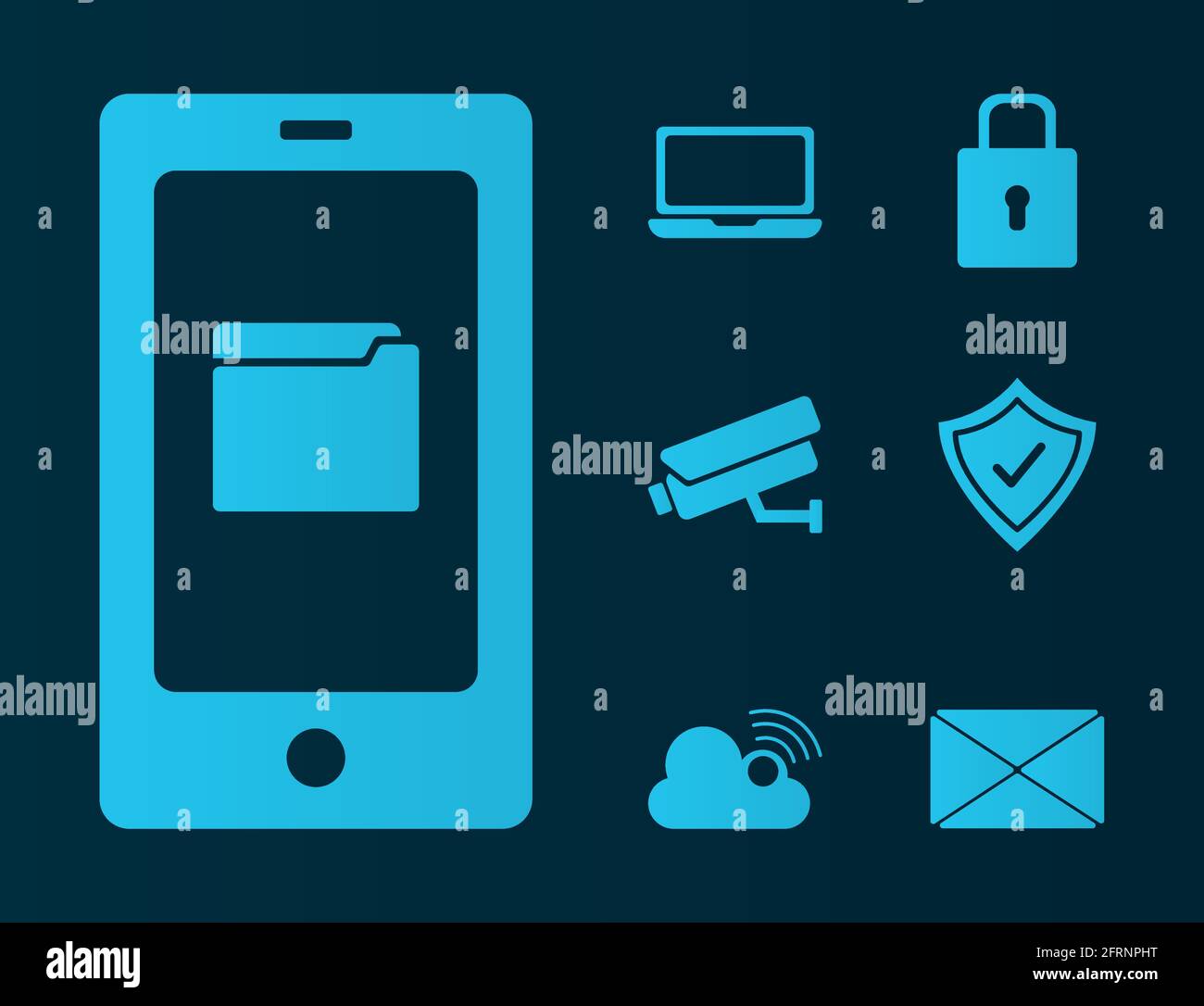 seven cyber security icons Stock Vector Image & Art - Alamy