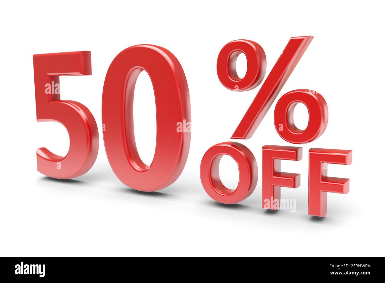 50 percent sale discount. 3d image Stock Photo