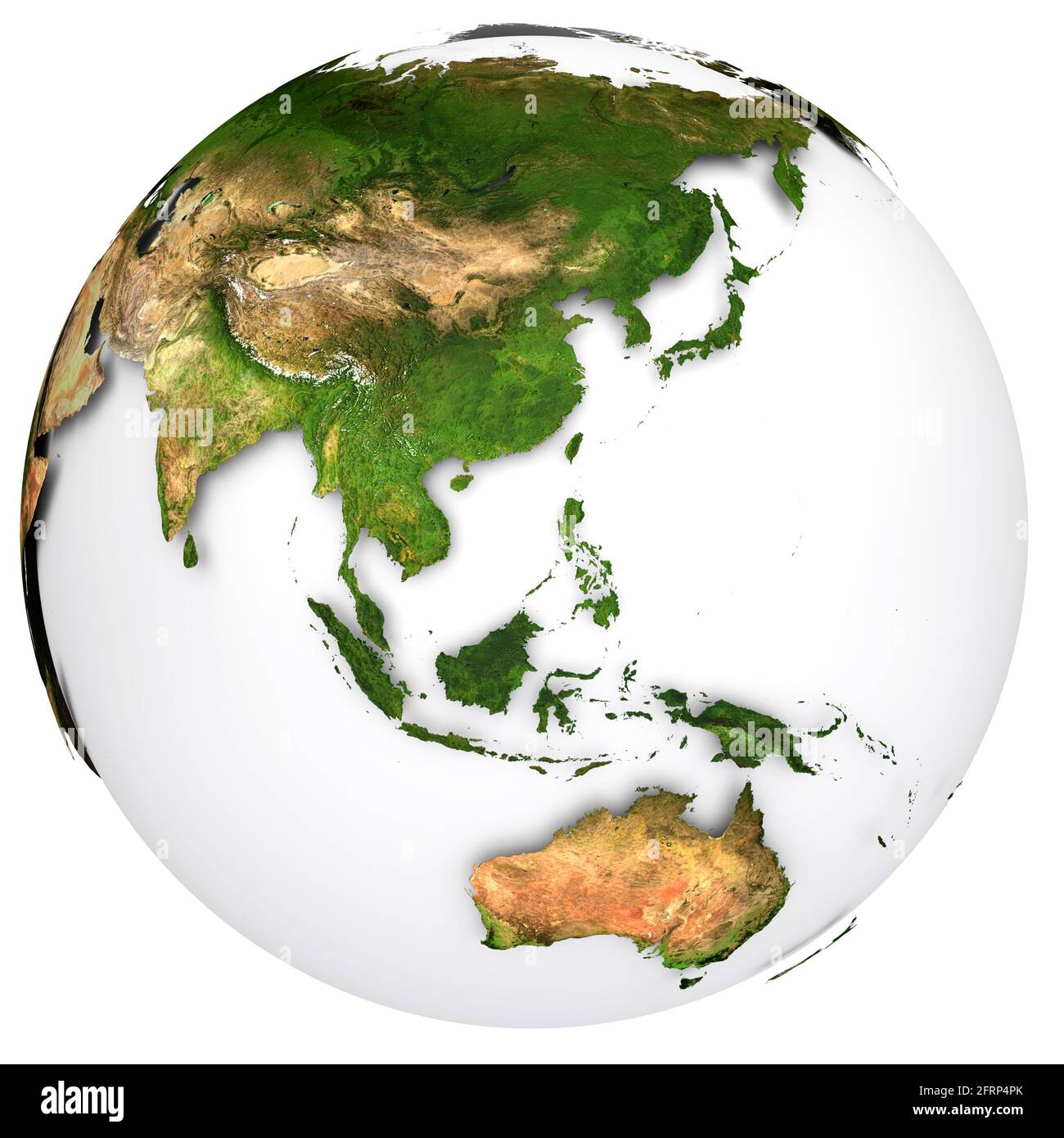 Earth planet globe. Side of the Australia and Asia. The Earth texture of this image furnished by NASA. (http://visibleearth.nasa.gov/view rec.php?id=2 Stock Photo