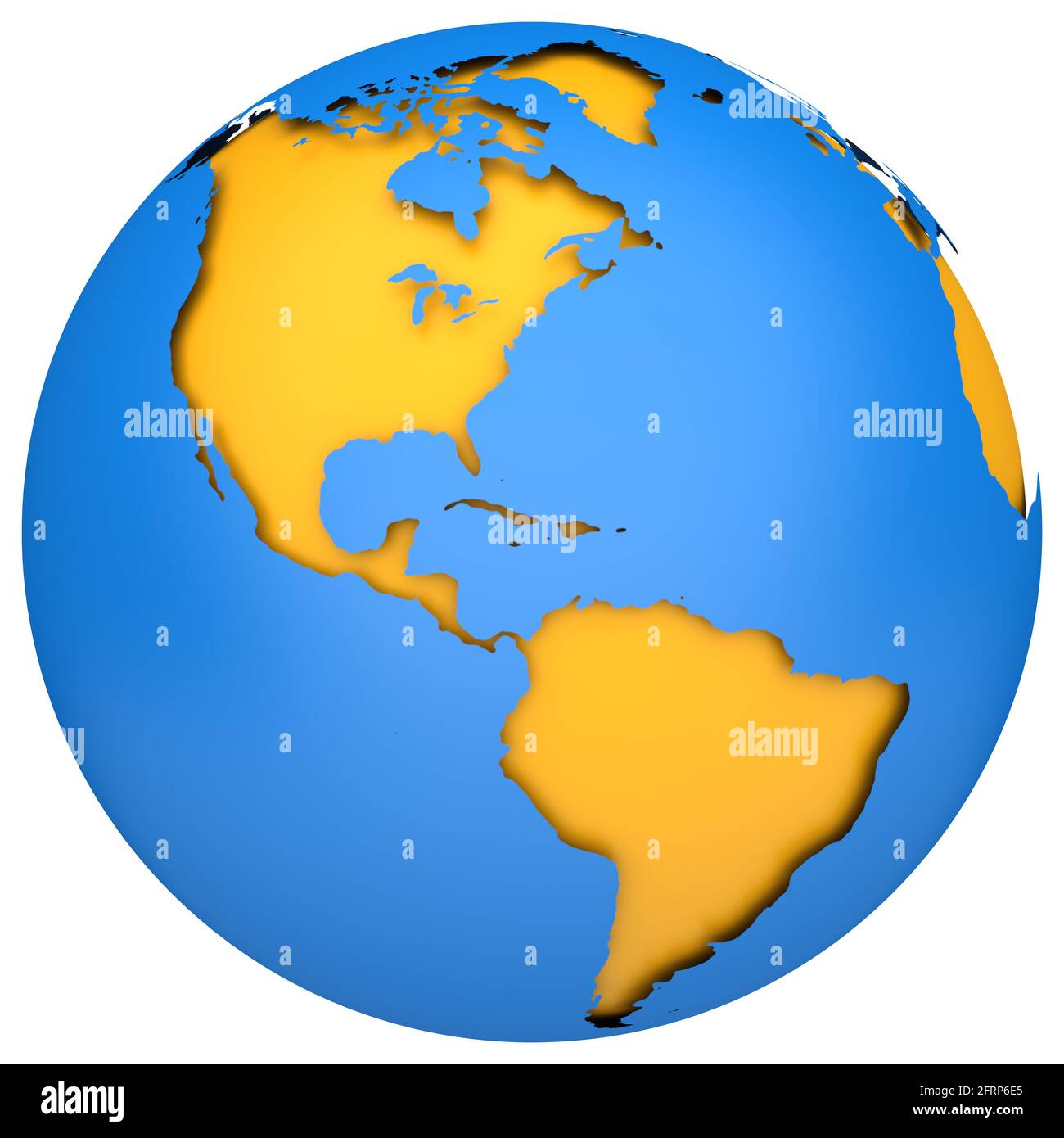 Earth globe map. Side of the North and South America Stock Photo - Alamy