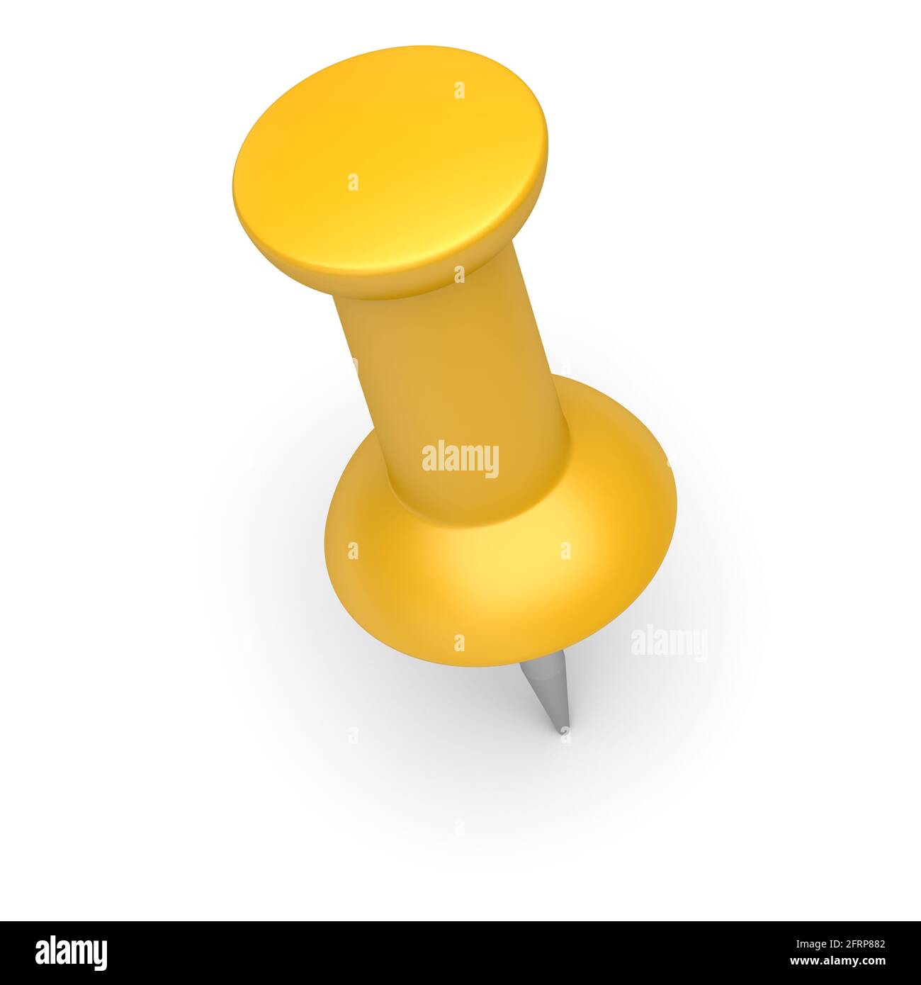 Yellow thumbtack on a white background. 3d image Stock Photo Alamy