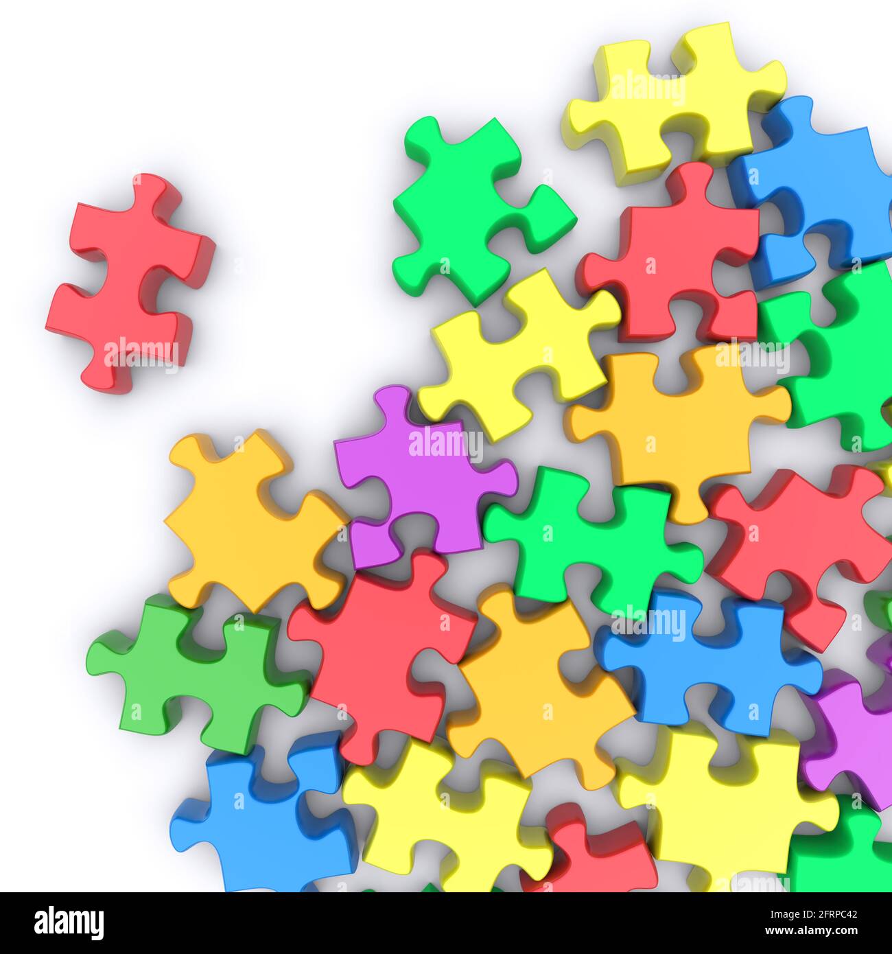 3d blue puzzle piece on white puzzle hi-res stock photography and images -  Alamy