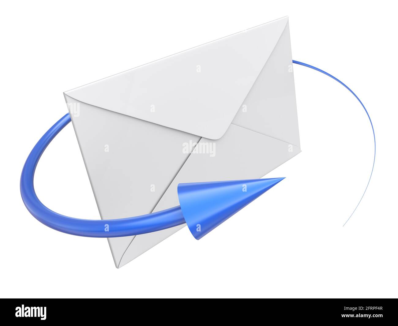Envelope and blue arrow around. Mail concept. 3d image Stock Photo