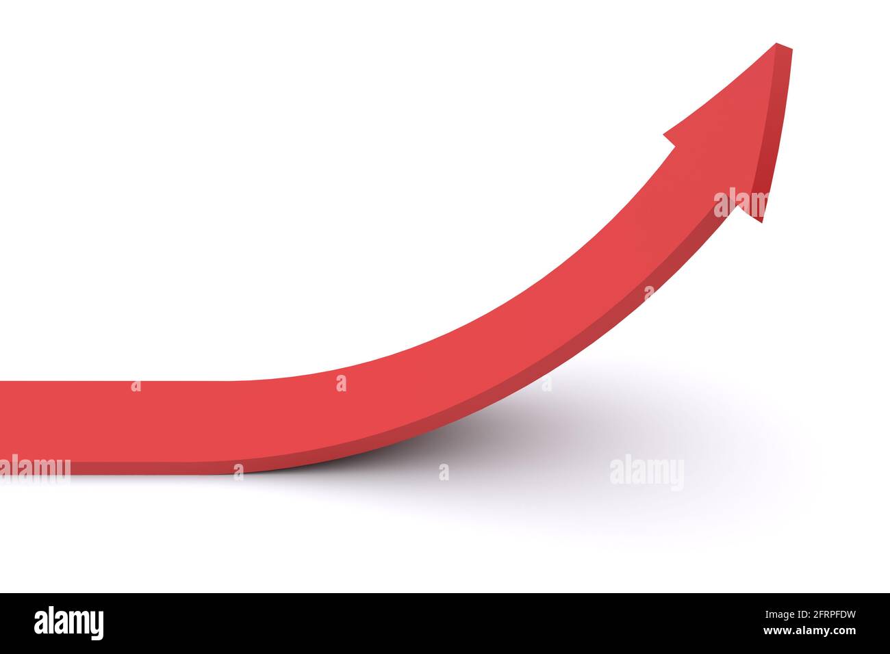 Business concept. Red arrow on a white background. 3d rendered image ...