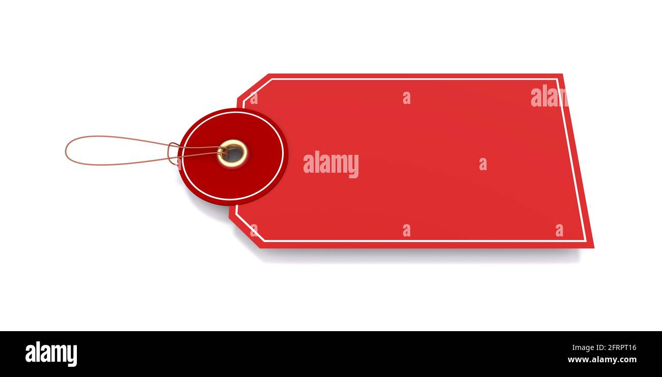Red blank tag. 3d rendered image Stock Photo