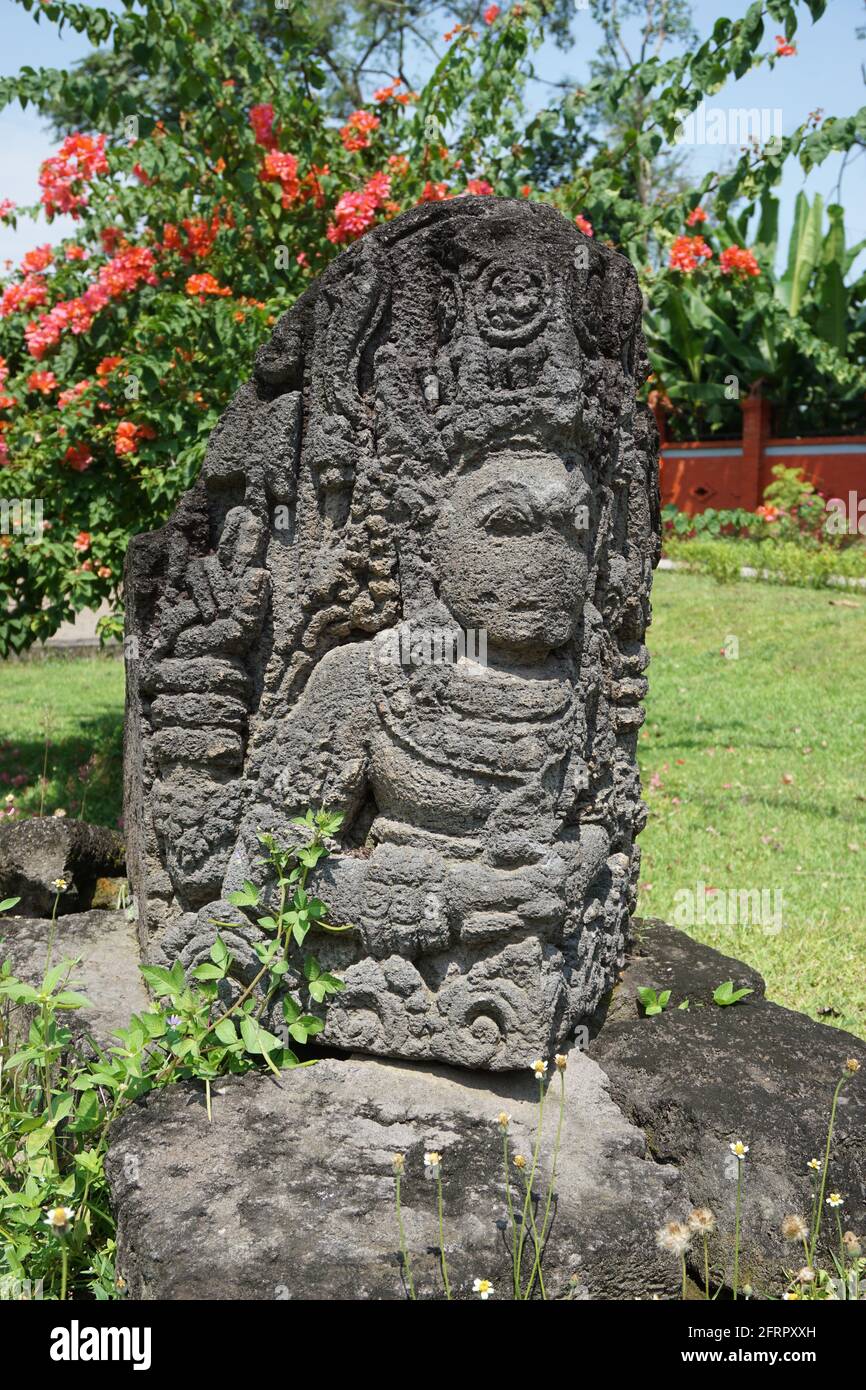Java Hinduism Kediri, East Java Indonesia - March 15th, 2021: The statue on Surowono ...