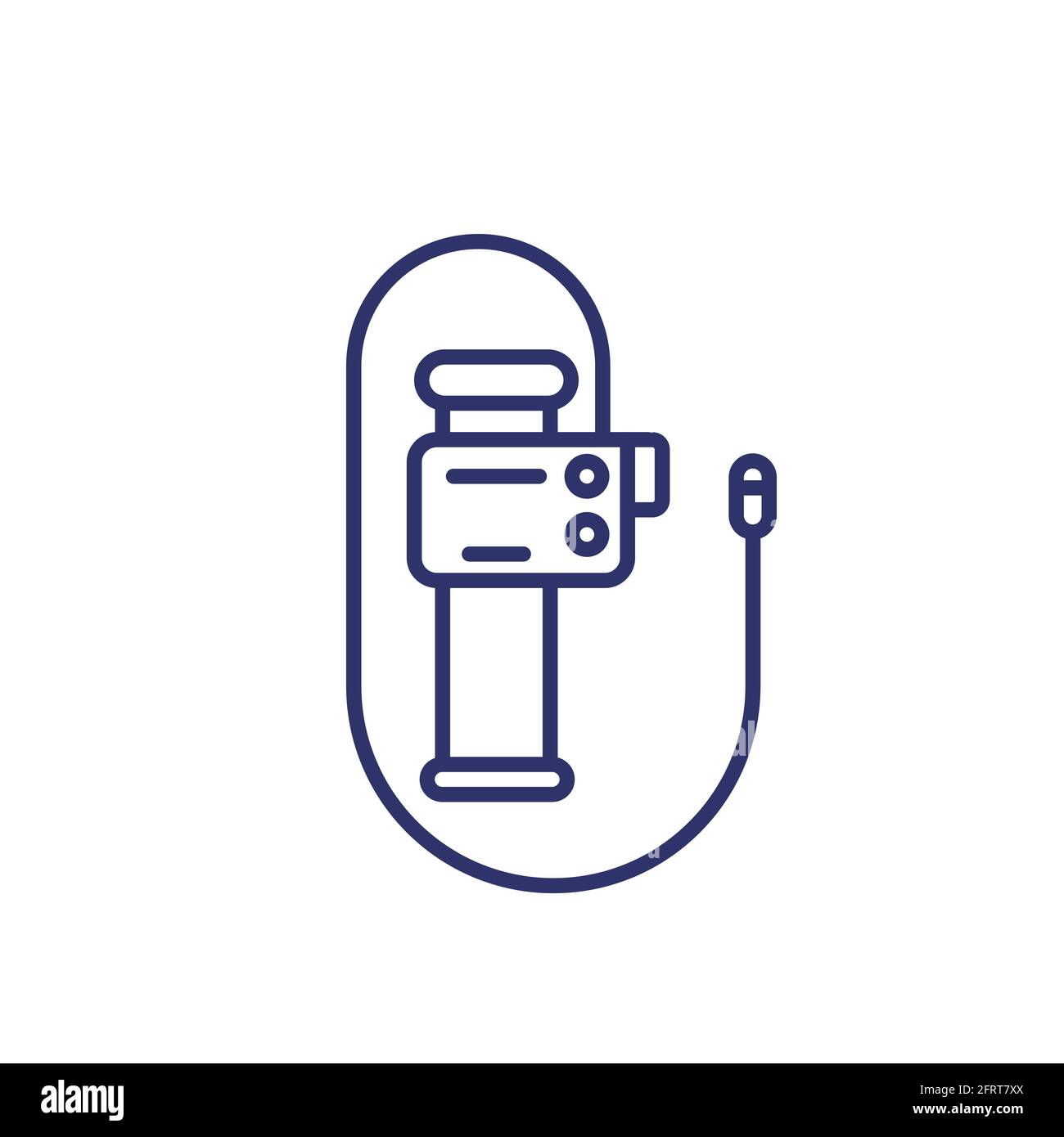 endoscope, endoscopy or colonoscopy tool line icon Stock Vector Image
