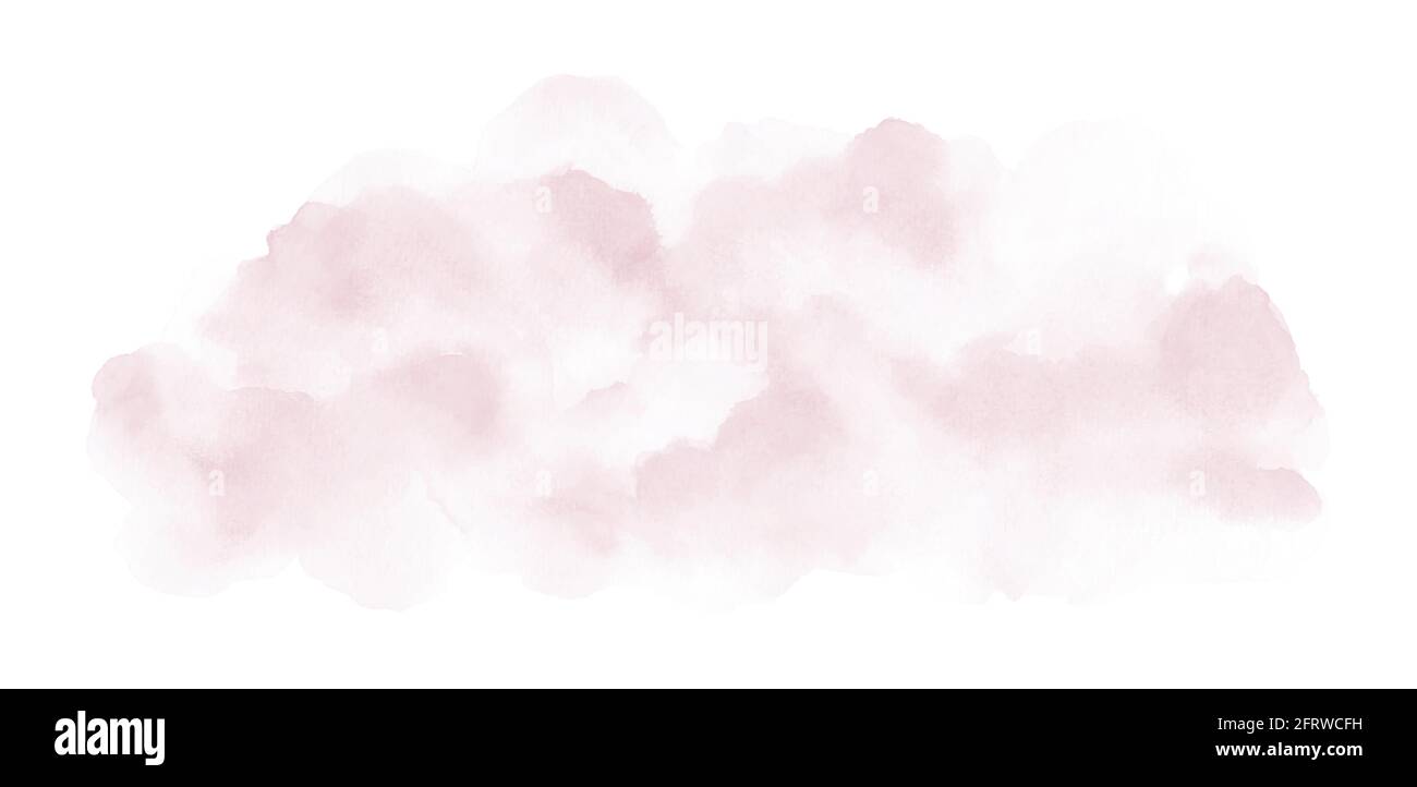 Abstract light pink watercolor stain shape. Cloud isolated element 