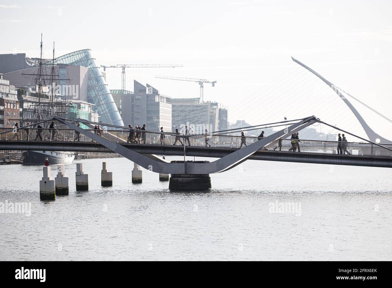 Samuel Beckett Bridge over the river Liffey, Dublin, Ireland Stock ...
