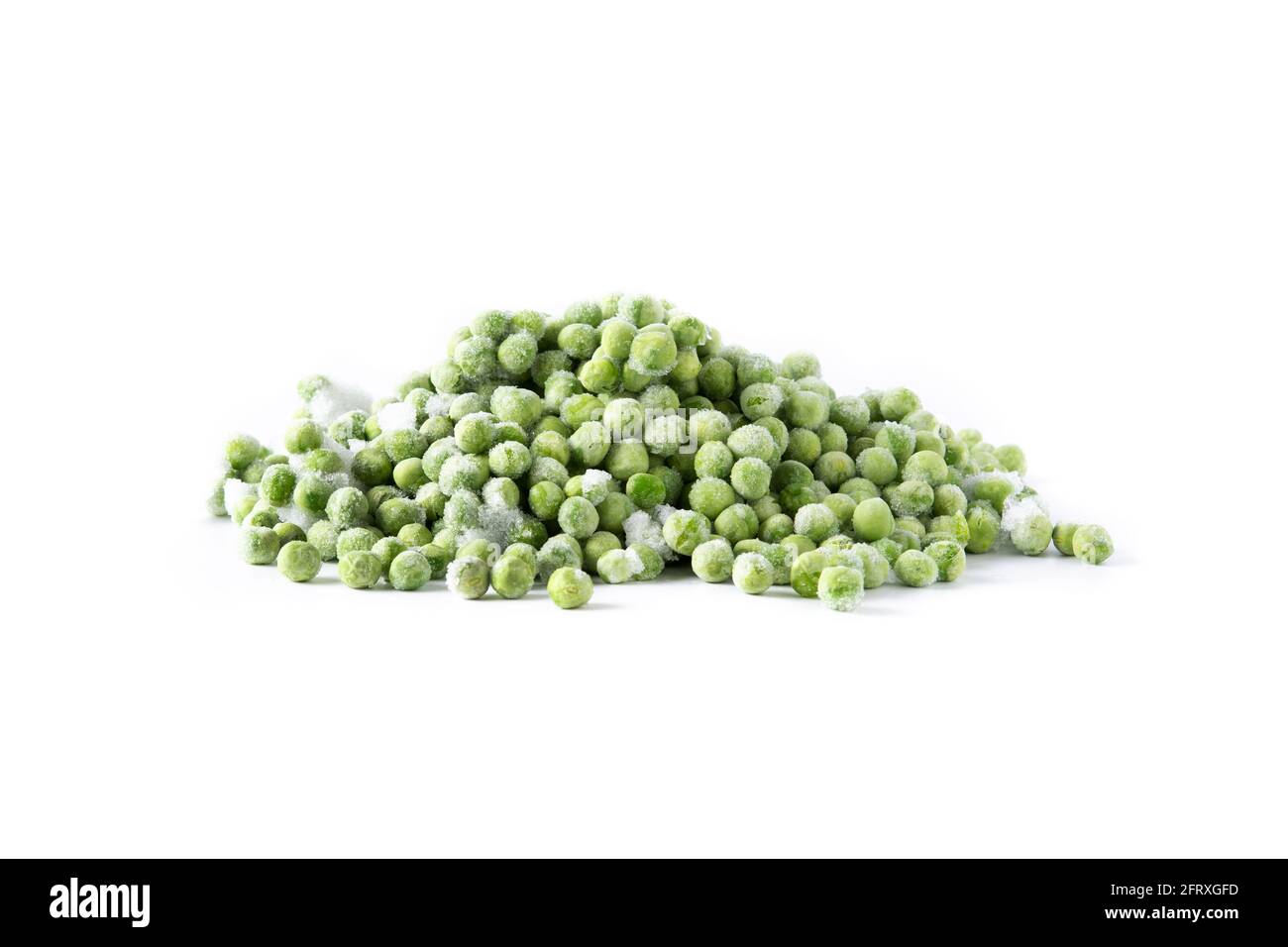 Frozen green peas isolated on white background Stock Photo