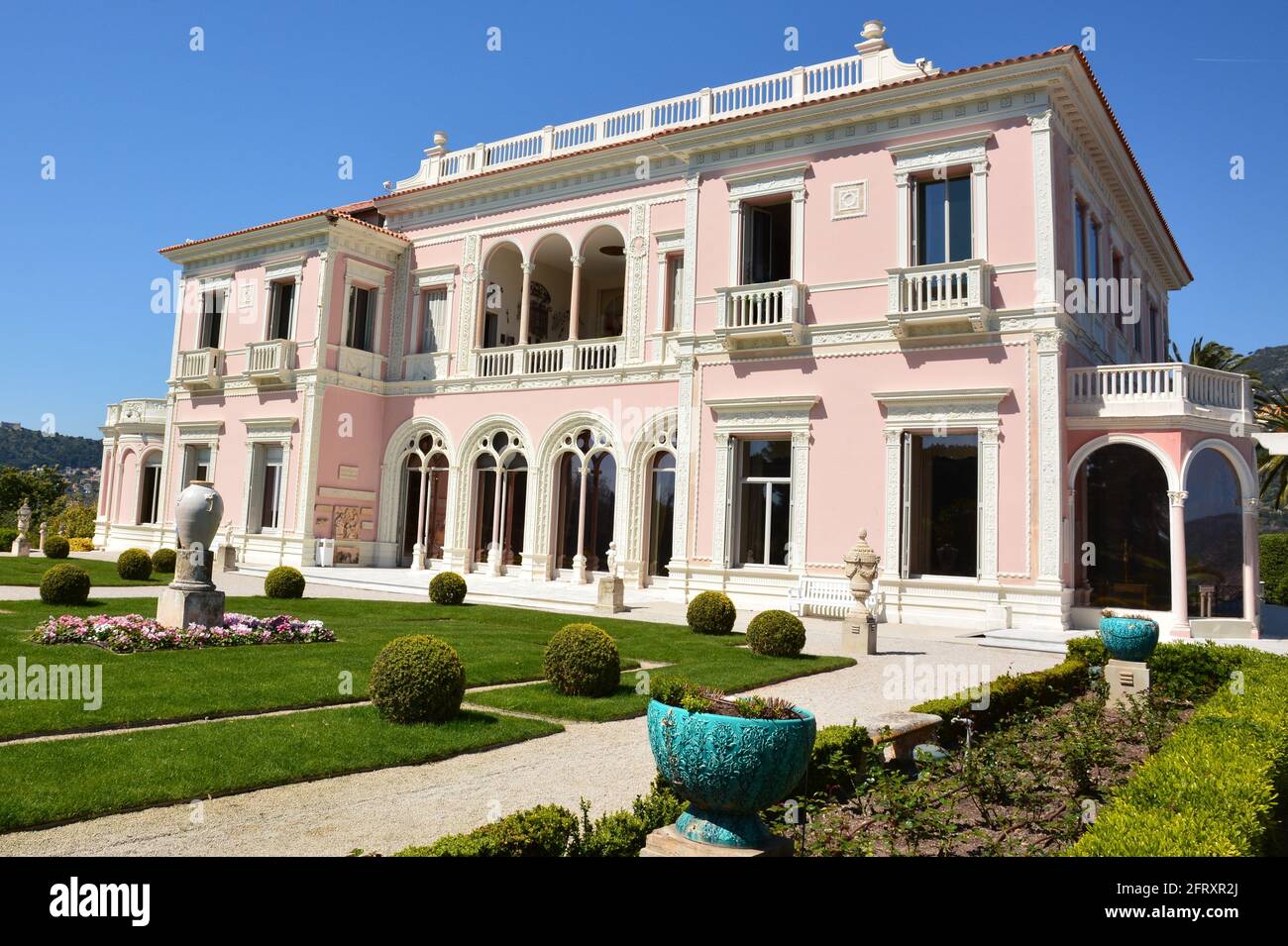 France, Alpes Maritimes, Saint Jean Cap Ferrat, The villa Rothschild is one of the beautiful palaces of the french riviera and the most visited. Stock Photo