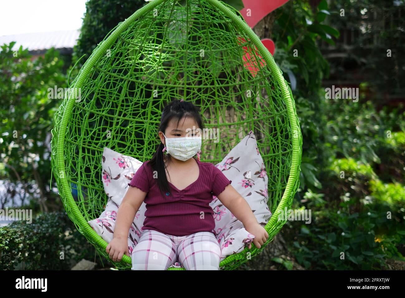 Green store swing chair