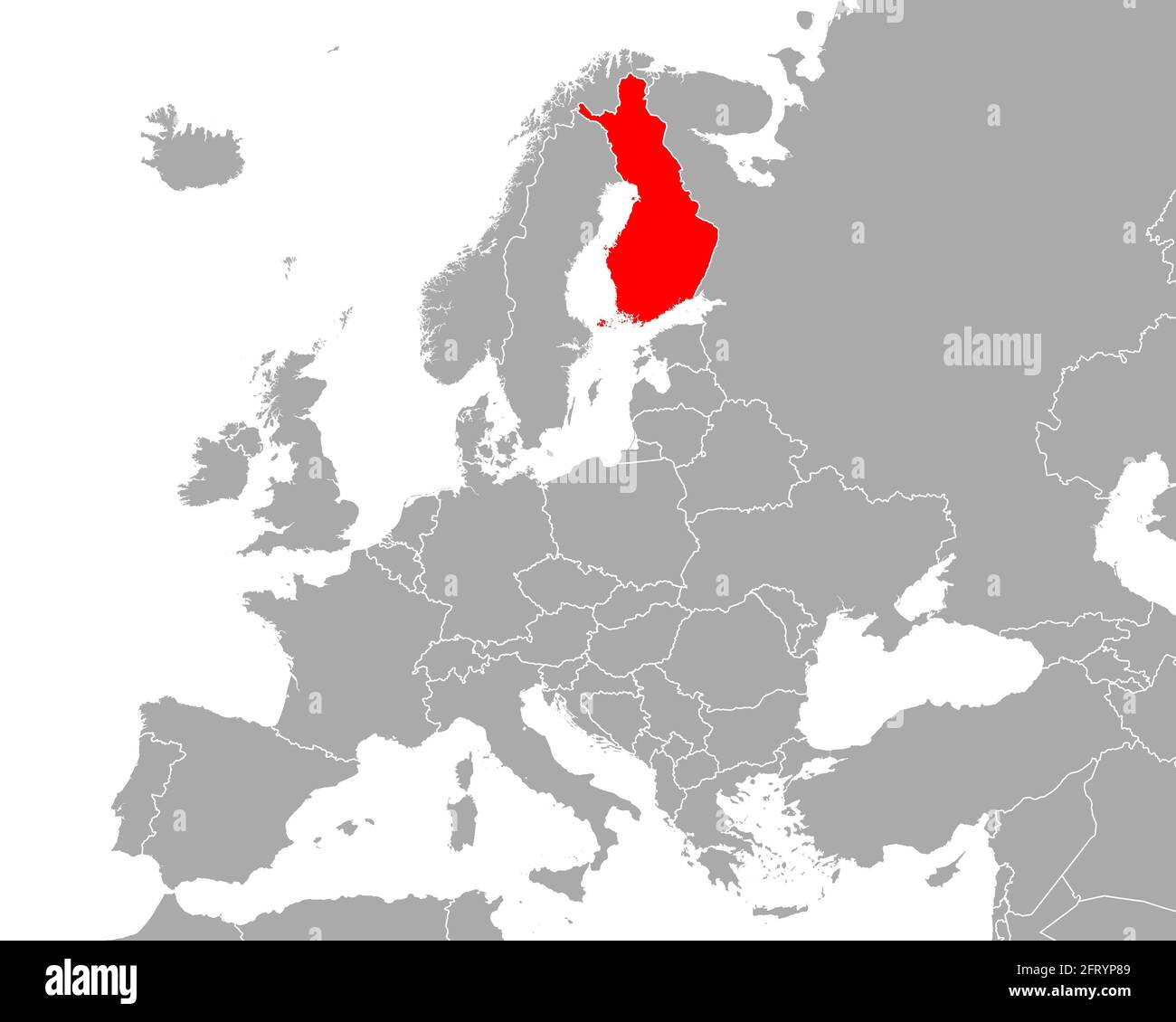Map of Finland in Europe Stock Photo