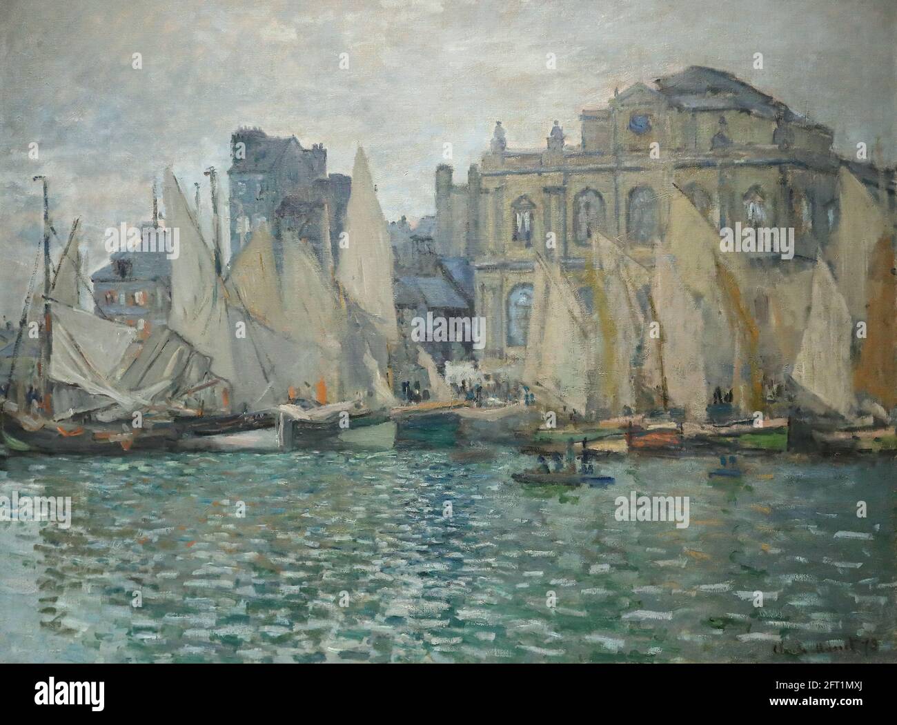 The Museum at Le Havre by French Impressionist painter Claude Monet at the National Gallery, London, UK Stock Photo