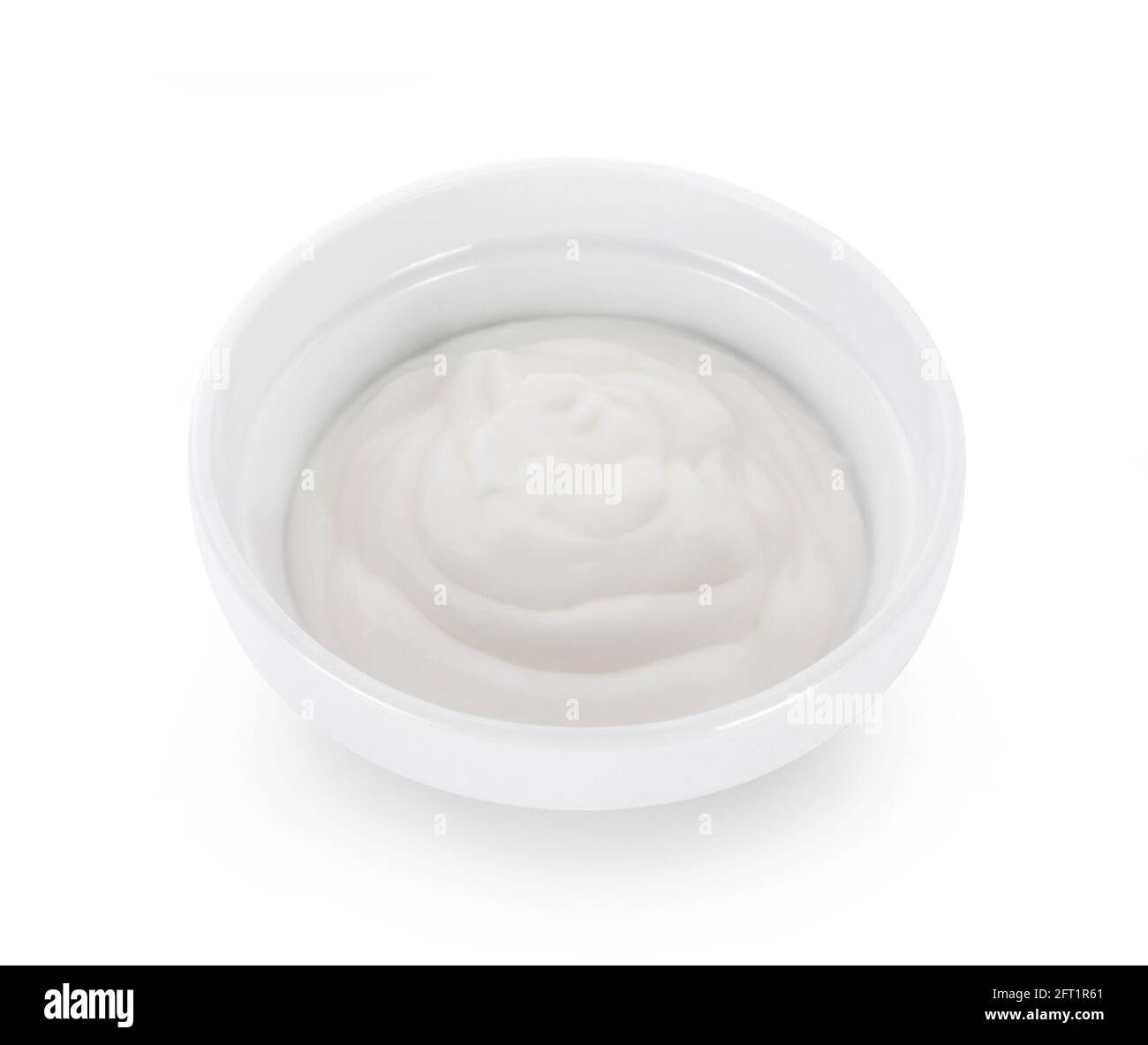 bowl of sour cream yogurt isolated on white background Stock Photo Alamy