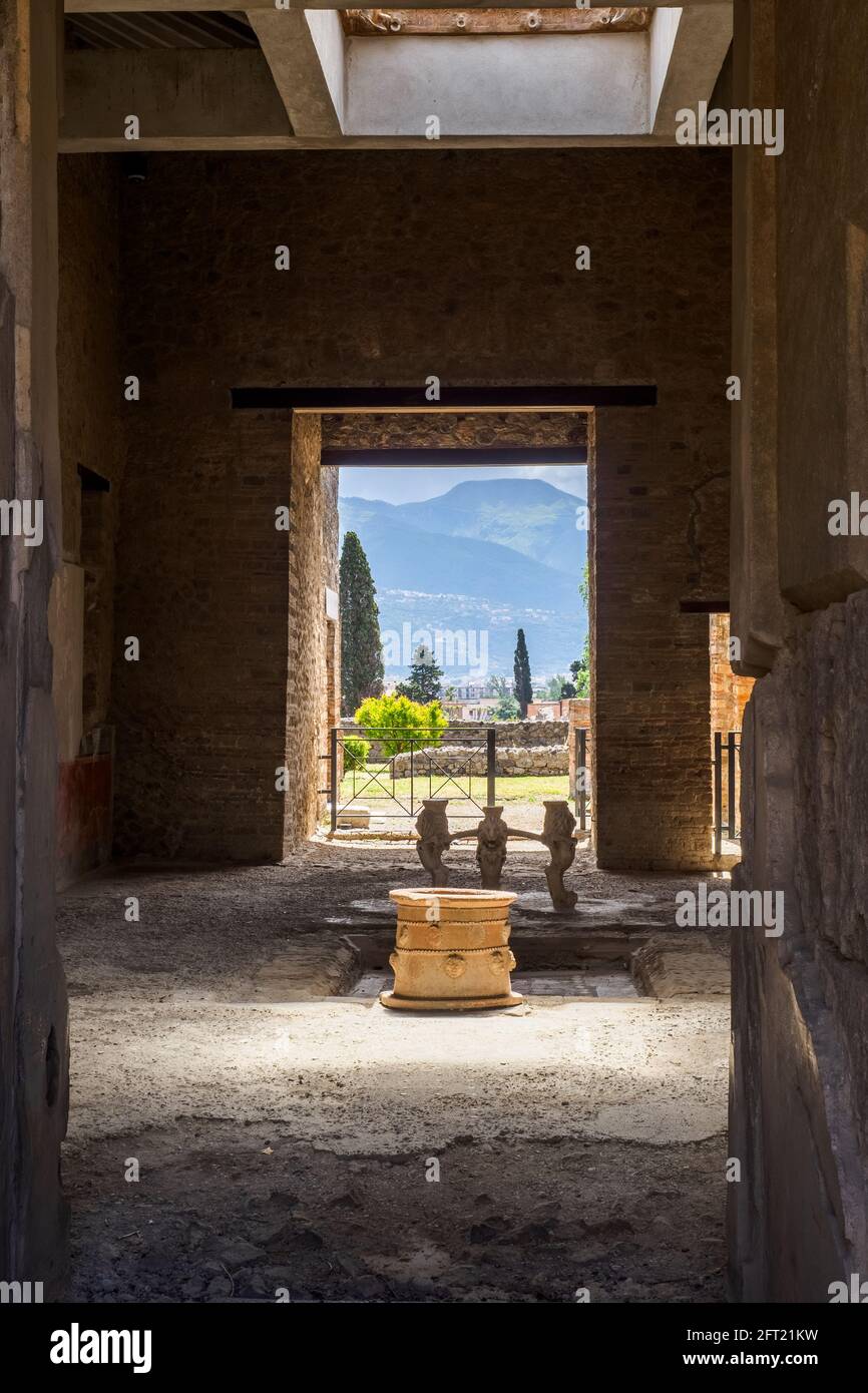 Atrium in House of P. Casca Longus (casa di Casca Longus) - Pompeii archaeological site, Italy Stock Photo