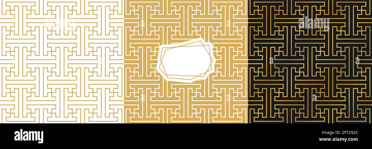 Vector seamless geometric japanese pattern, gold color. Geometric ...