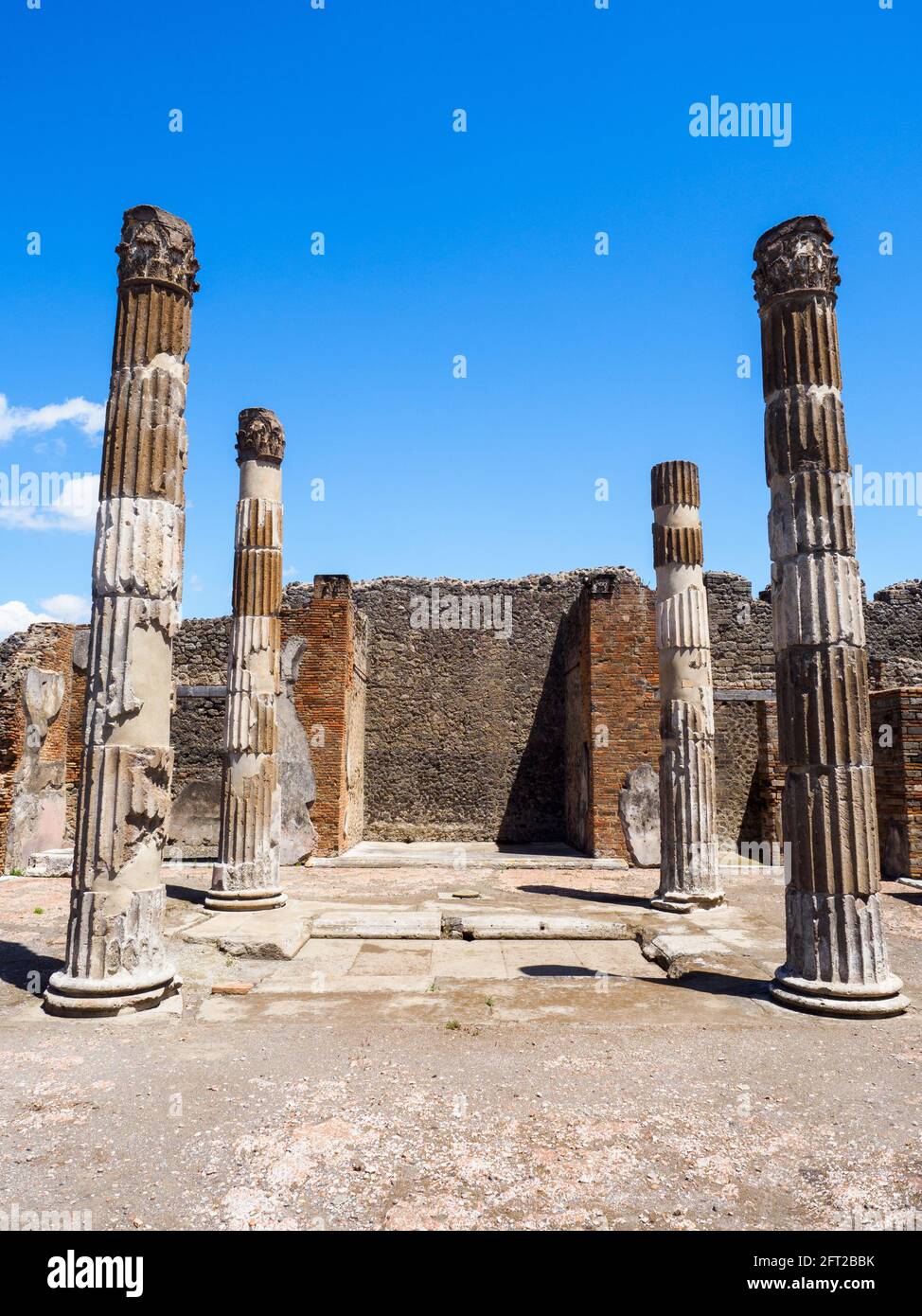 Tetrastyle atrium in the House in the Faun (Casa del Fauno) - Pompeii archaeological site, Italy Stock Photo