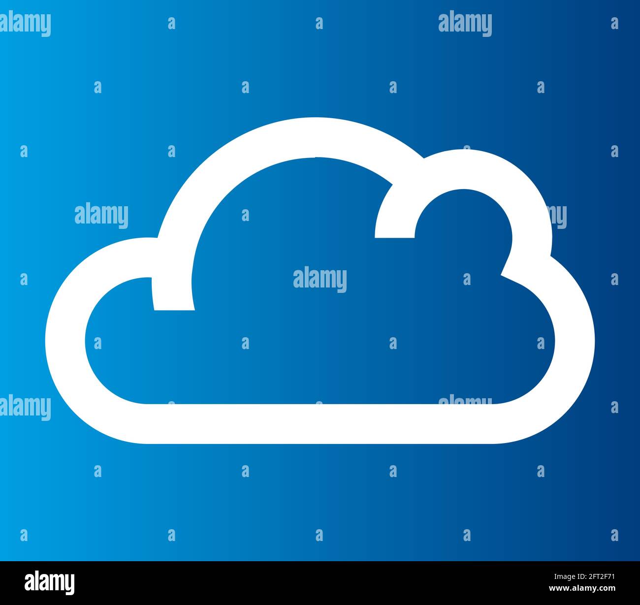 Linear, geometrical cloud on blue background. Cloud and sky Stock Vector