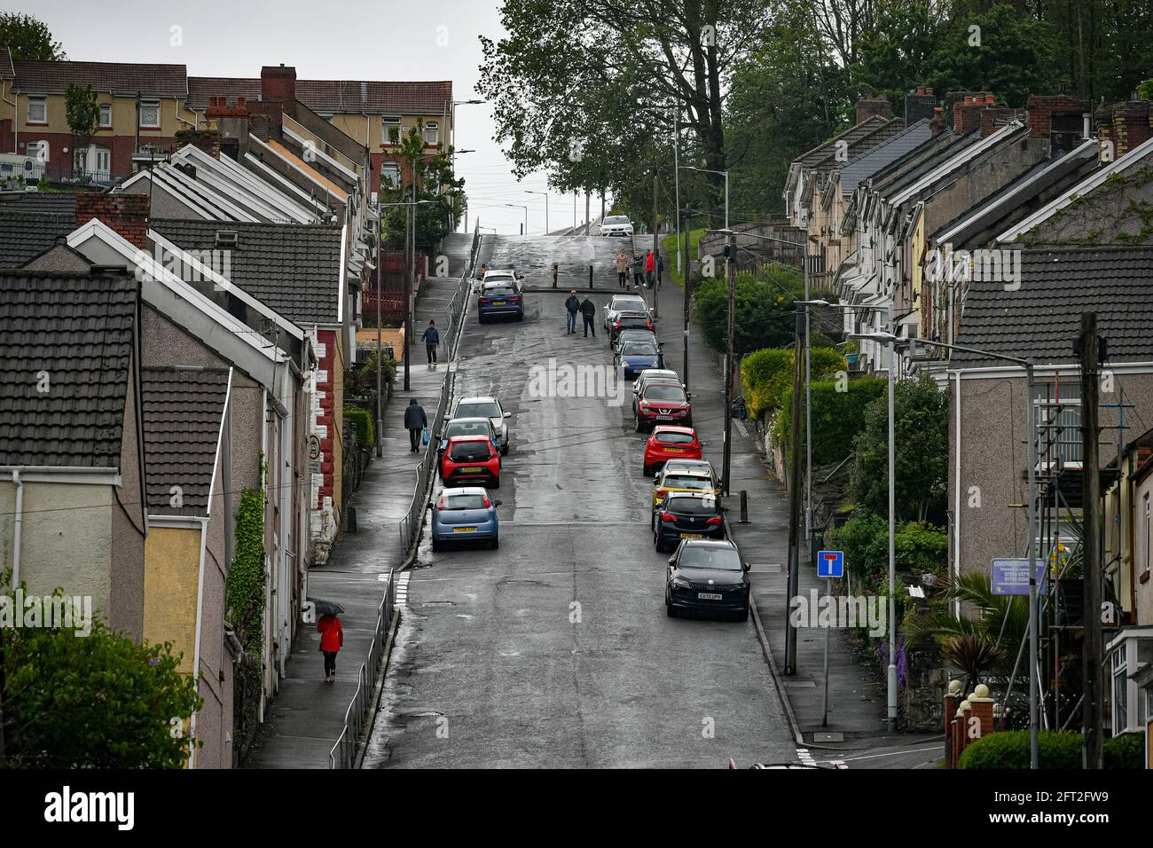 The top of Waun Wen Road, Swansea, where largescale disorder broke out