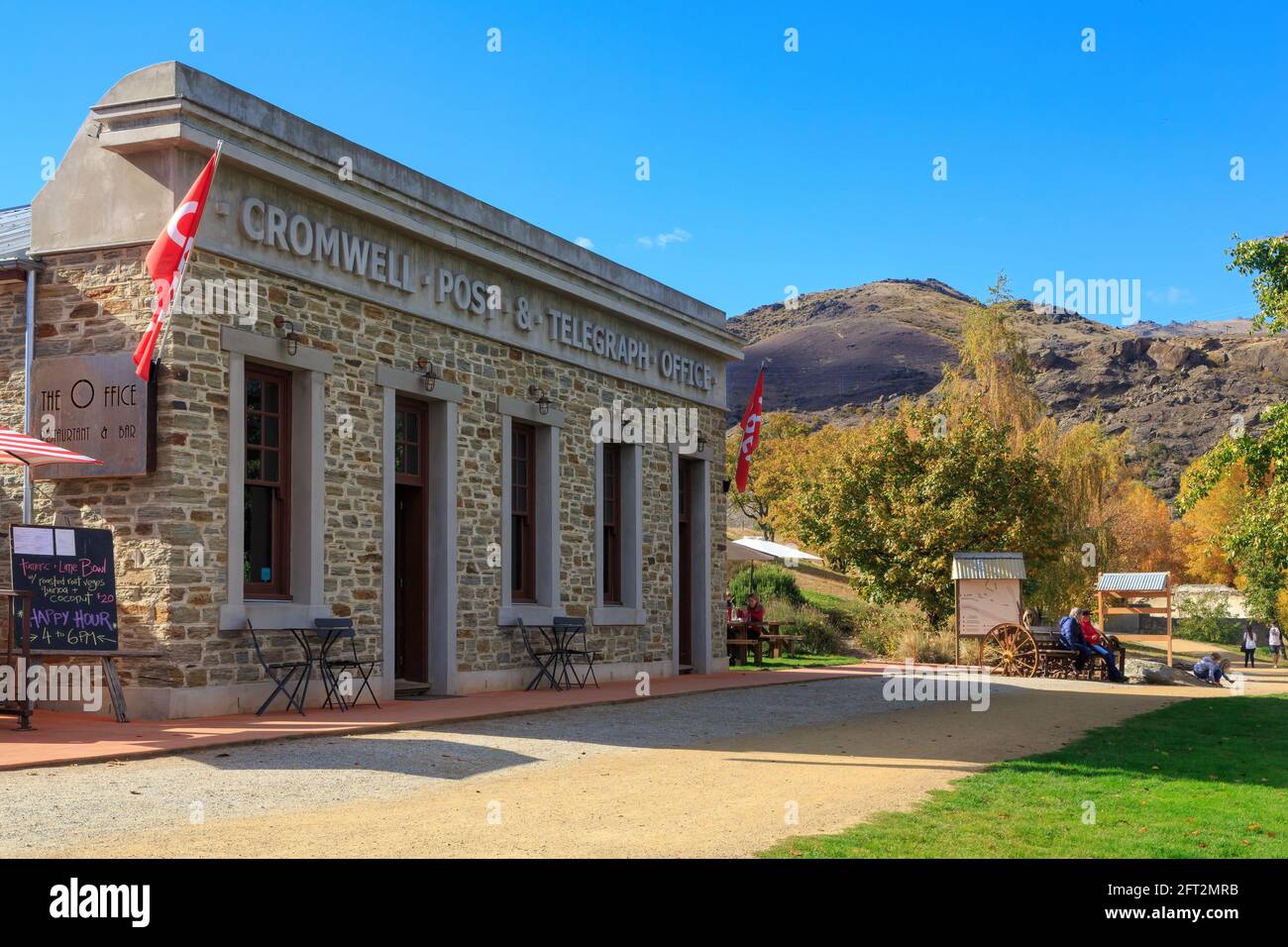 Old Post & Telegraph Office, a reconstruction of an 1860s building, in the Cromwell Heritage Precinct, Cromwell, New Zealand Stock Photo