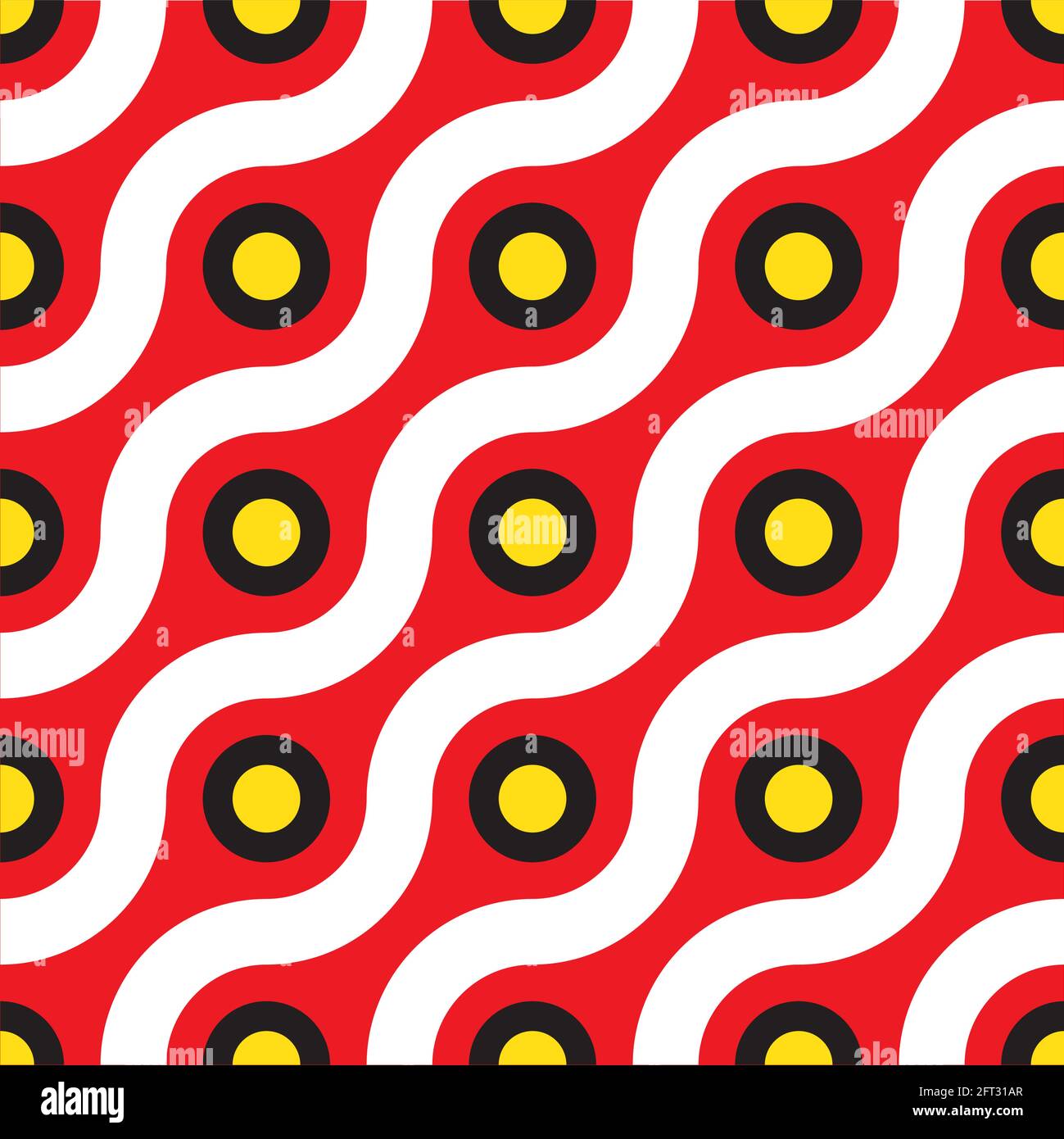 waves and dots ogee seamless vector pattern Stock Vector