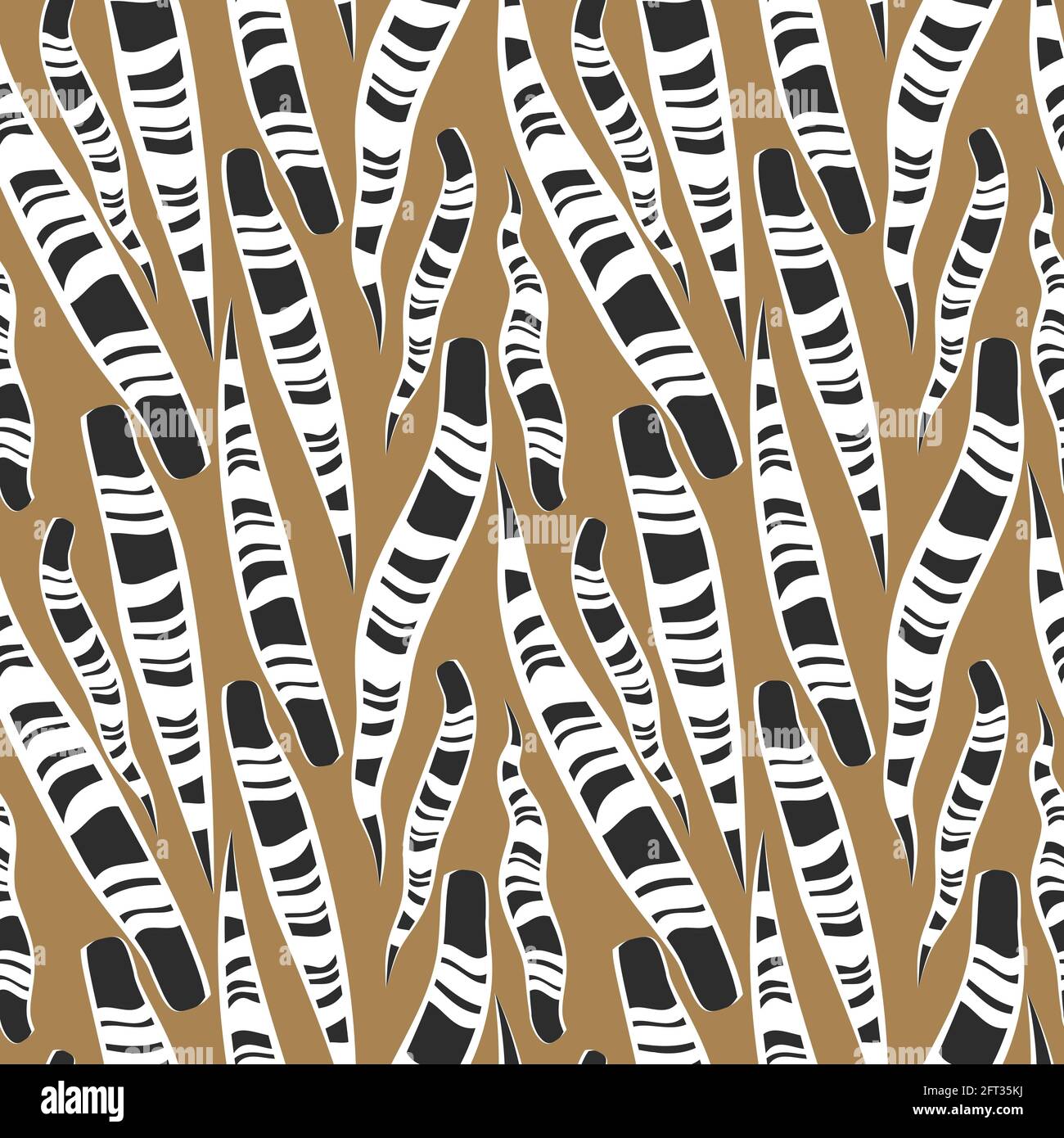 simple minimal black and white snake plant leaves tropical seamless pattern brown background stock vector image art alamy