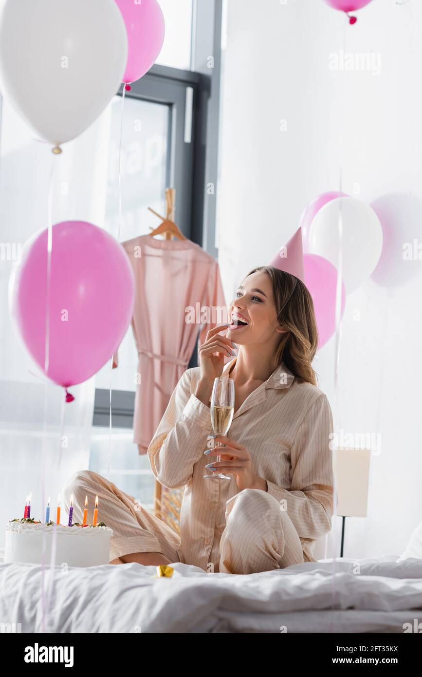 Birthday Cake Balloons Party Champagne High Resolution Stock Photography And Images Alamy