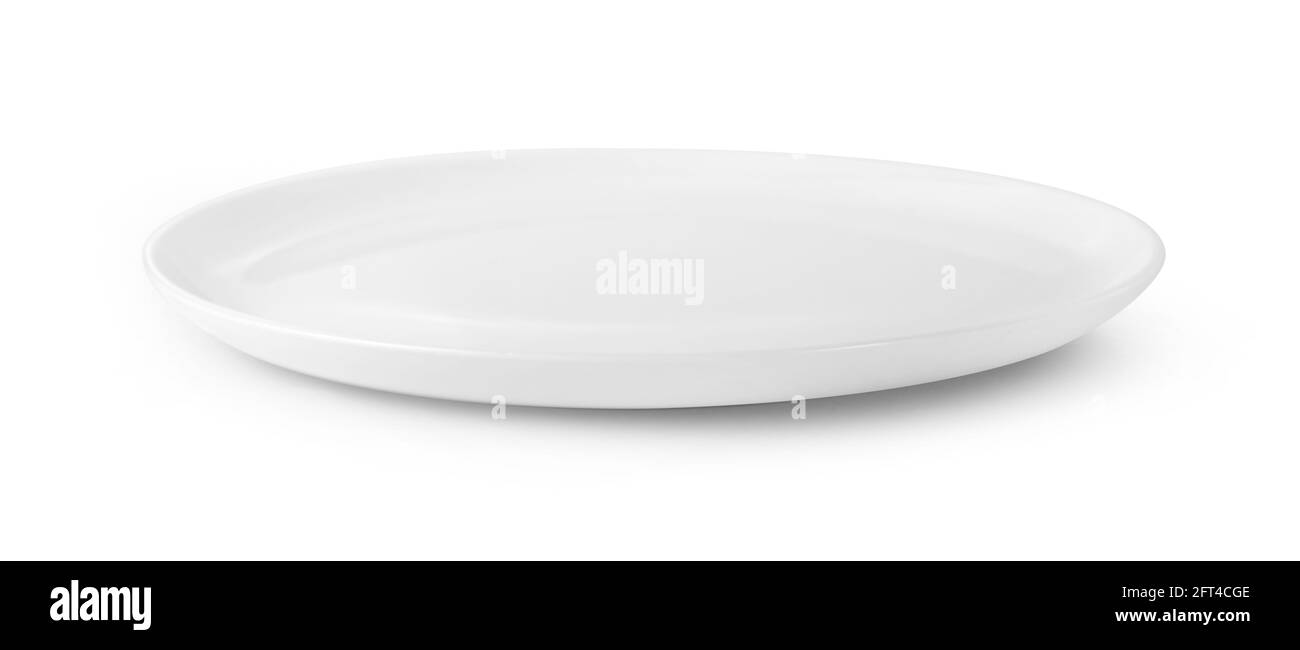 empty white plate isolate on white