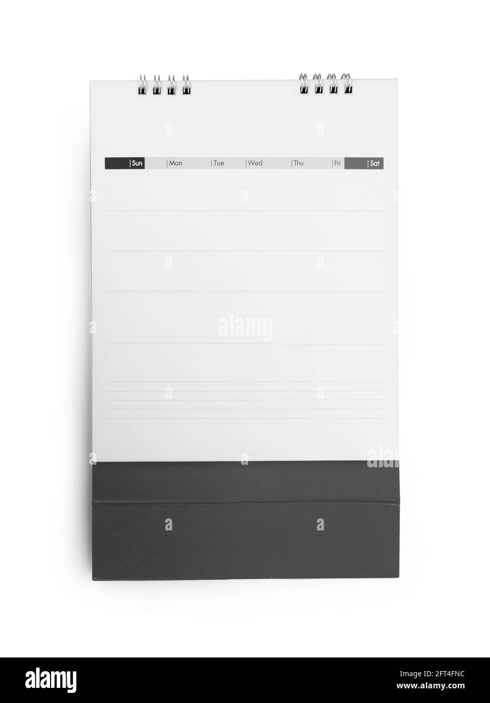 Blank desktop calendar template isolated on white background Stock